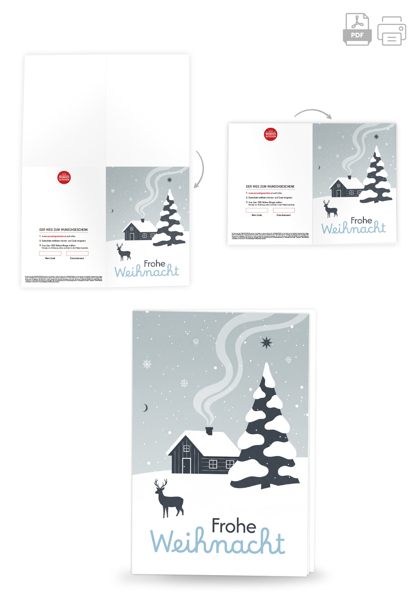 Frohe Weihnachten - Schneelandschaft Blau PDF