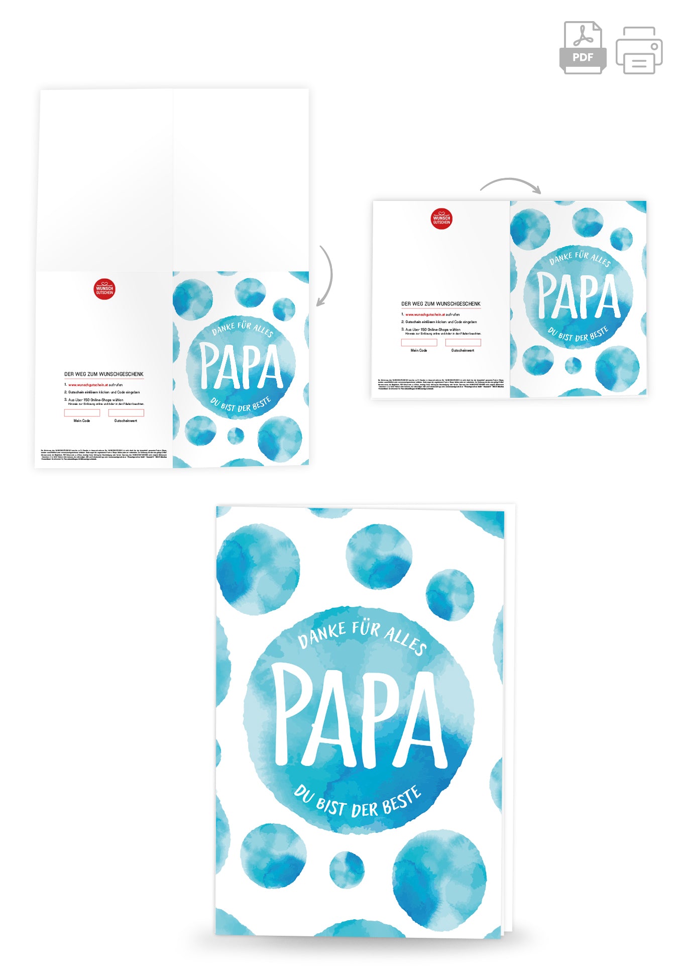 Danke für alles Papa - Aquarell Kreise Blau PDF