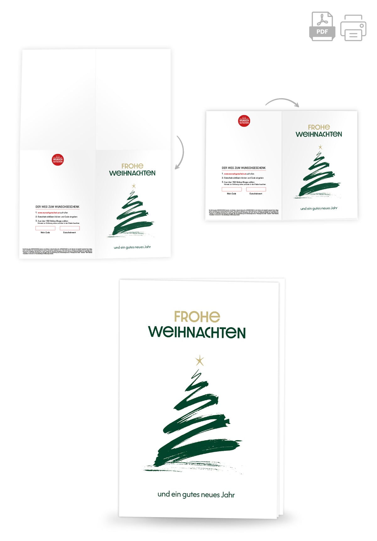 Frohe Weihnachten und ein gutes neues Jahr - Tannenbaum Minimalistisch PDF