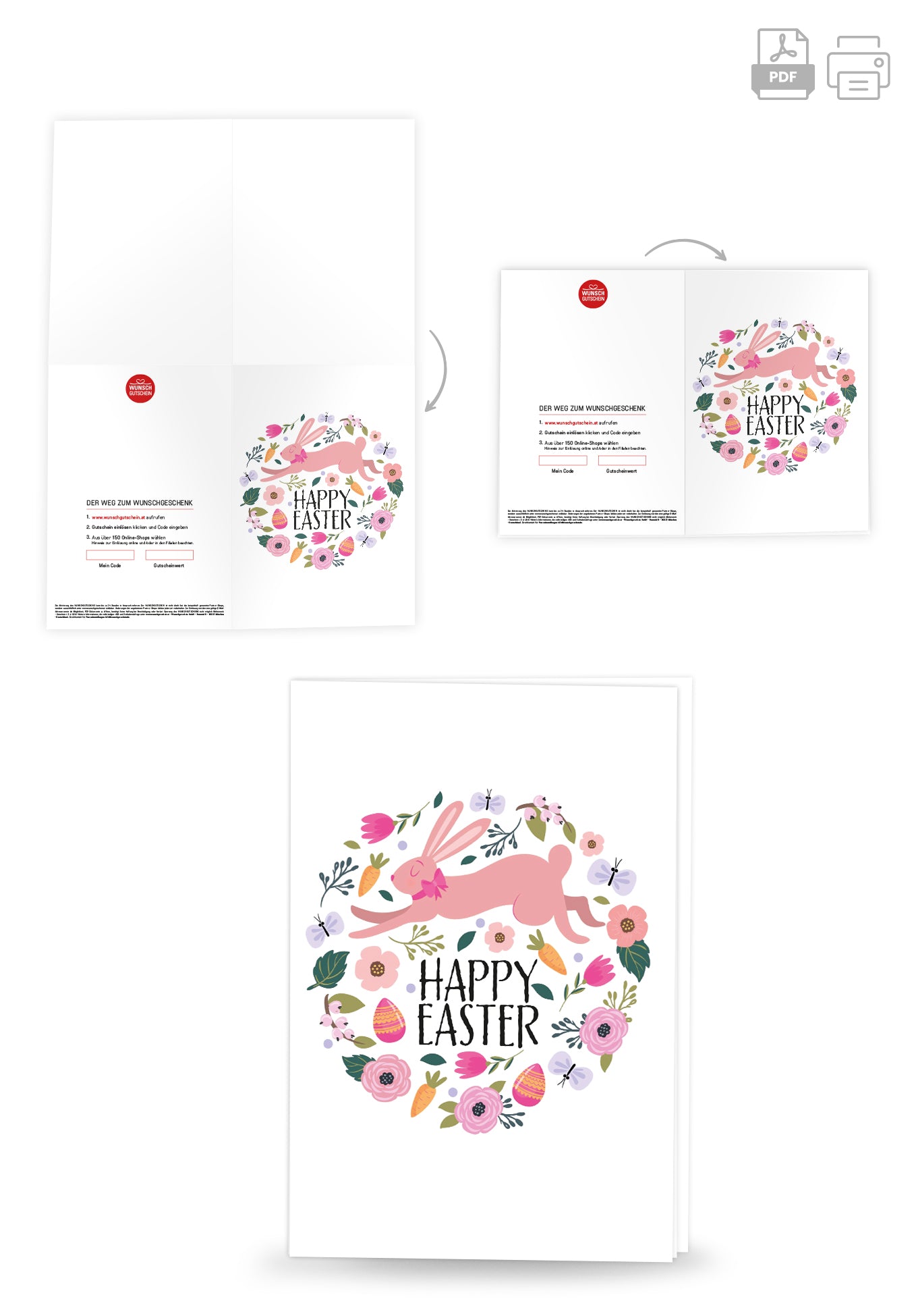 Happy Easter - Hase im Blumenkreis PDF