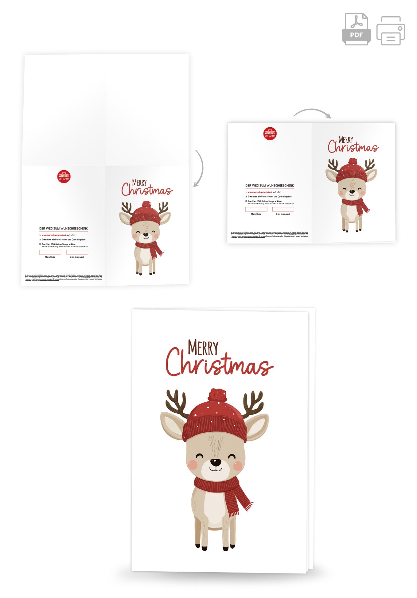 Merry Christmas - Rentier mit Mütze