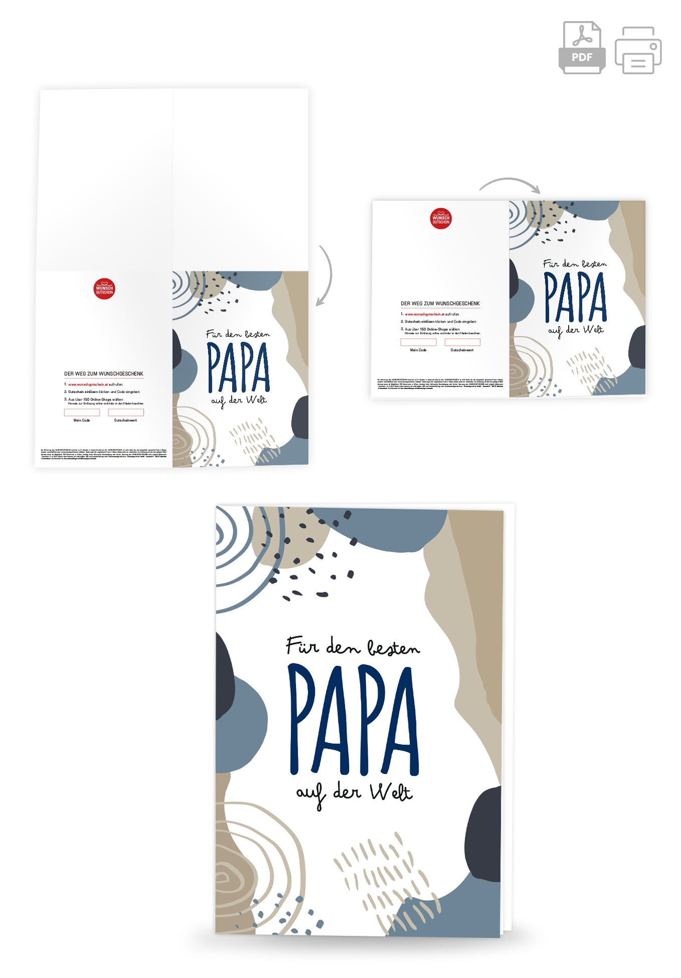 Für den besten Papa auf der Welt - Blau Beige Formen