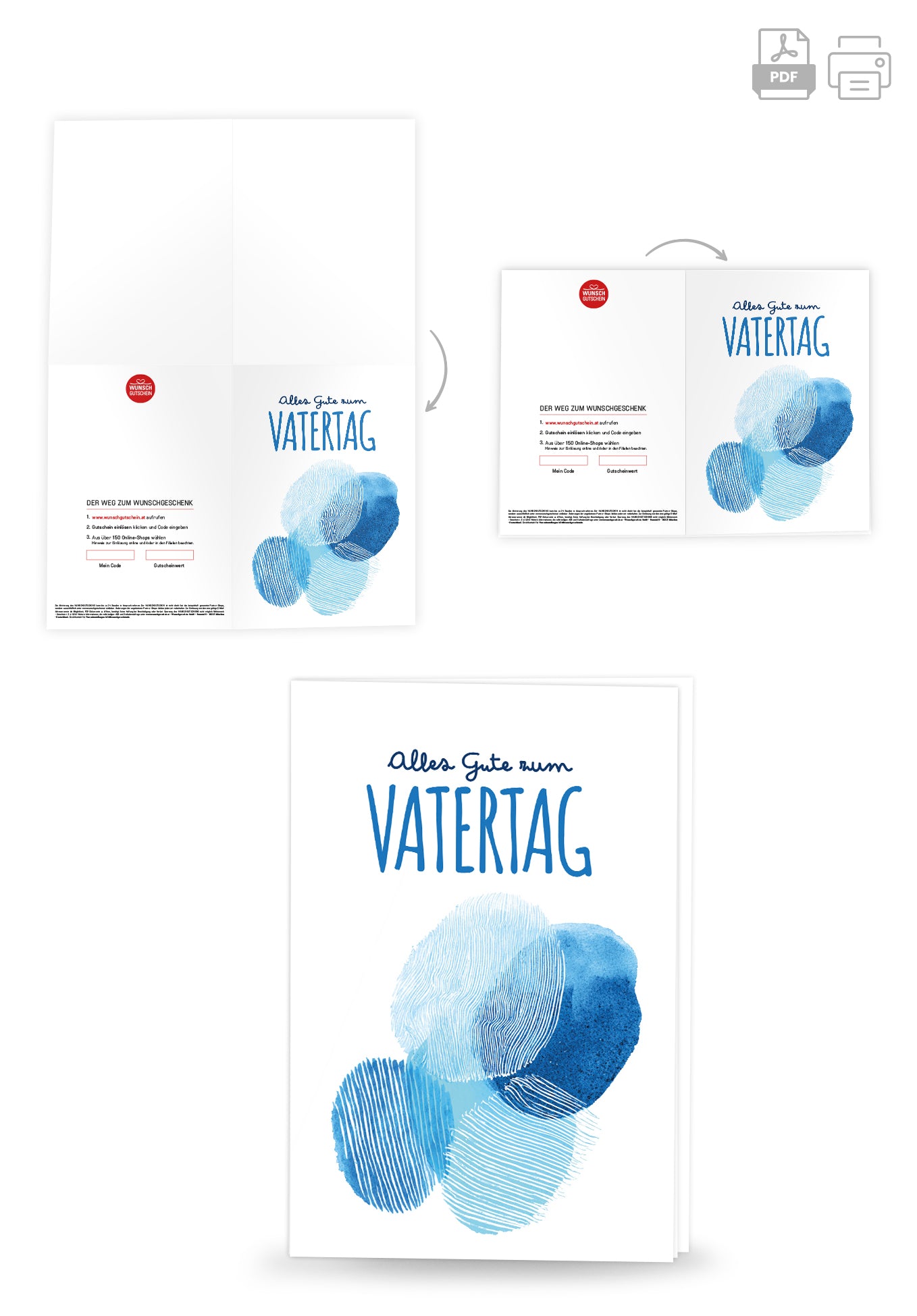 Alles Gute zum Vatertag - Blaue Formen