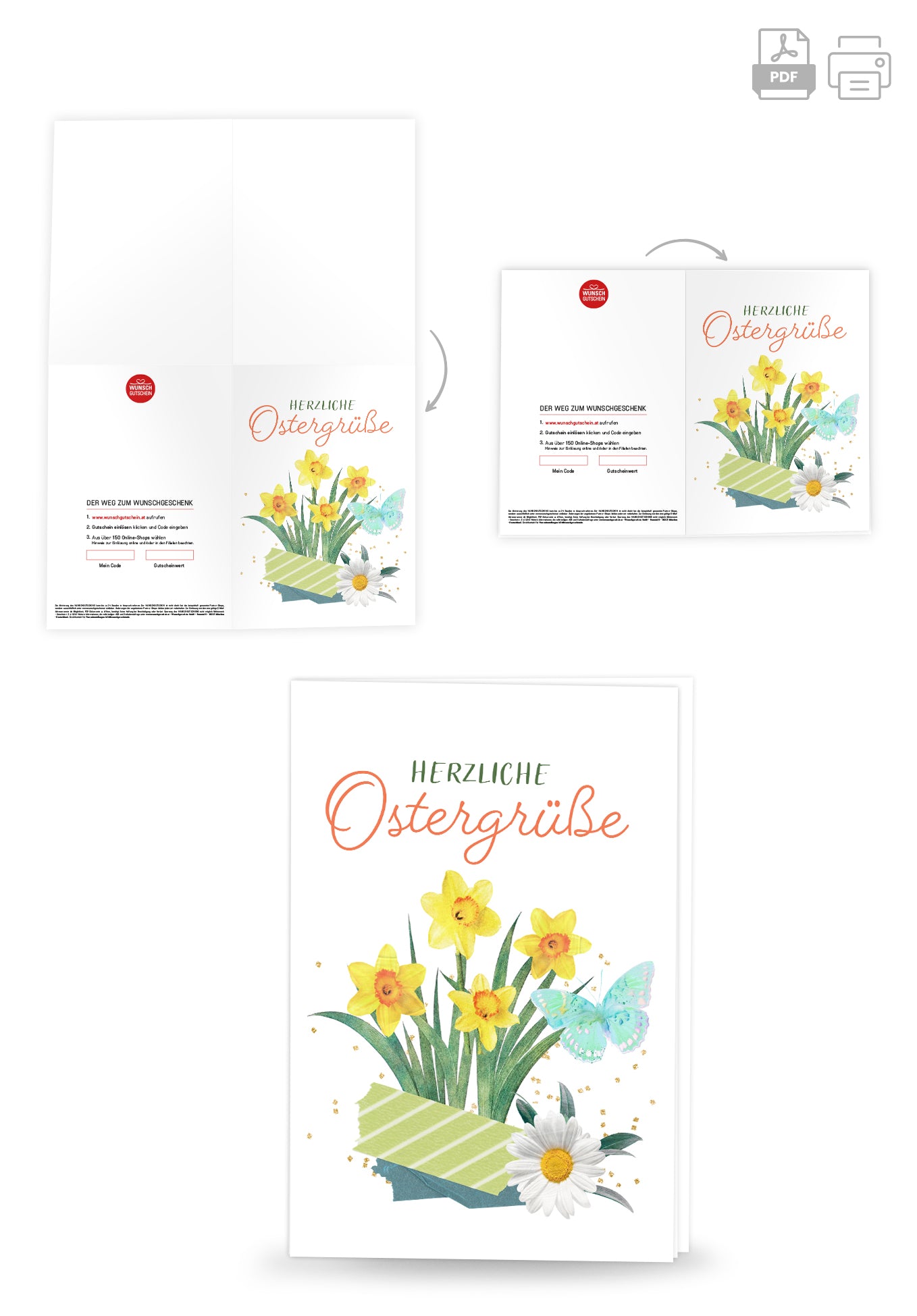 Herzliche Ostergrüße - Osterglocken