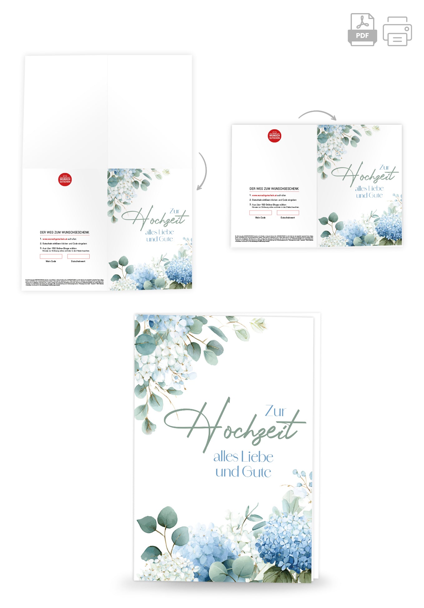 Zur Hochzeit alles Liebe und Gute - Hortensien Blau PDF
