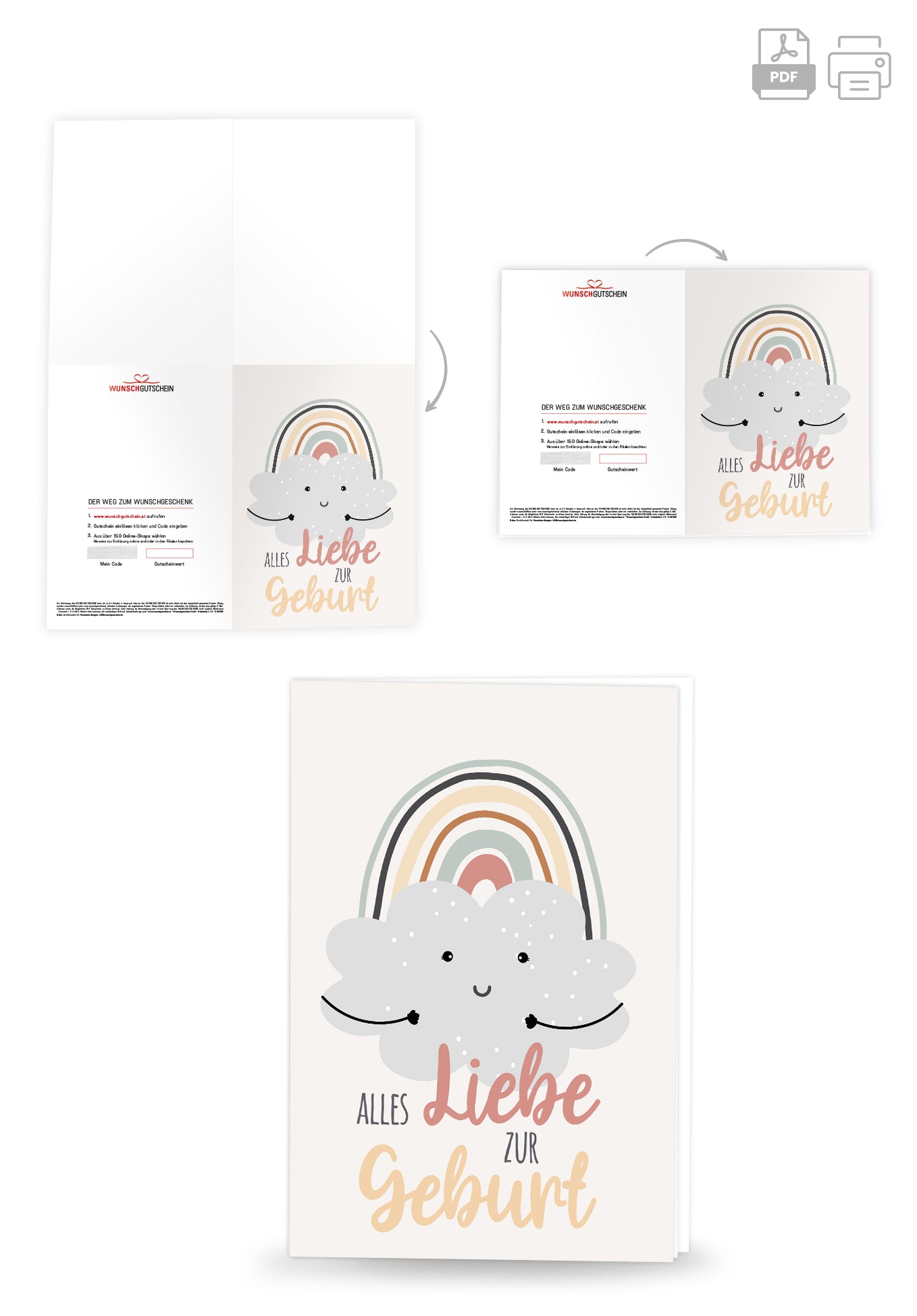 Alles Liebe zur Geburt - Wolke Regenbogen PDF