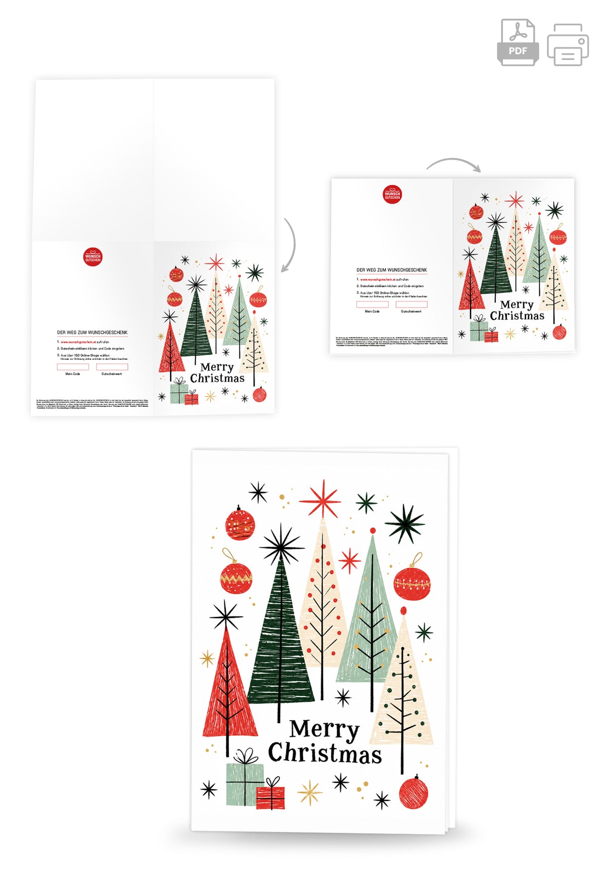 Merry Christmas - Bäume Sterne Kugeln PDF