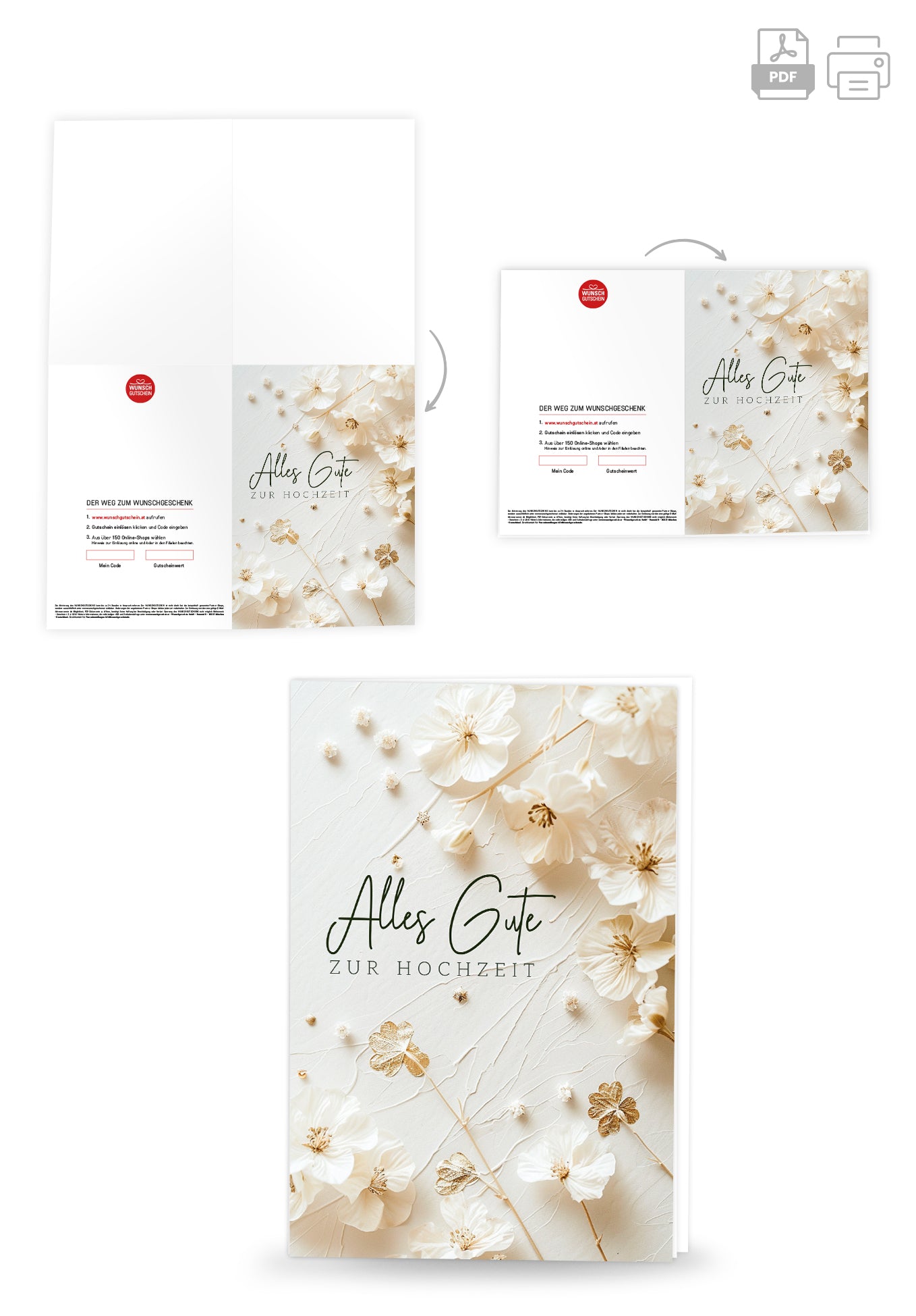 Alles Gute zur Hochzeit - Blumen Weiss PDF