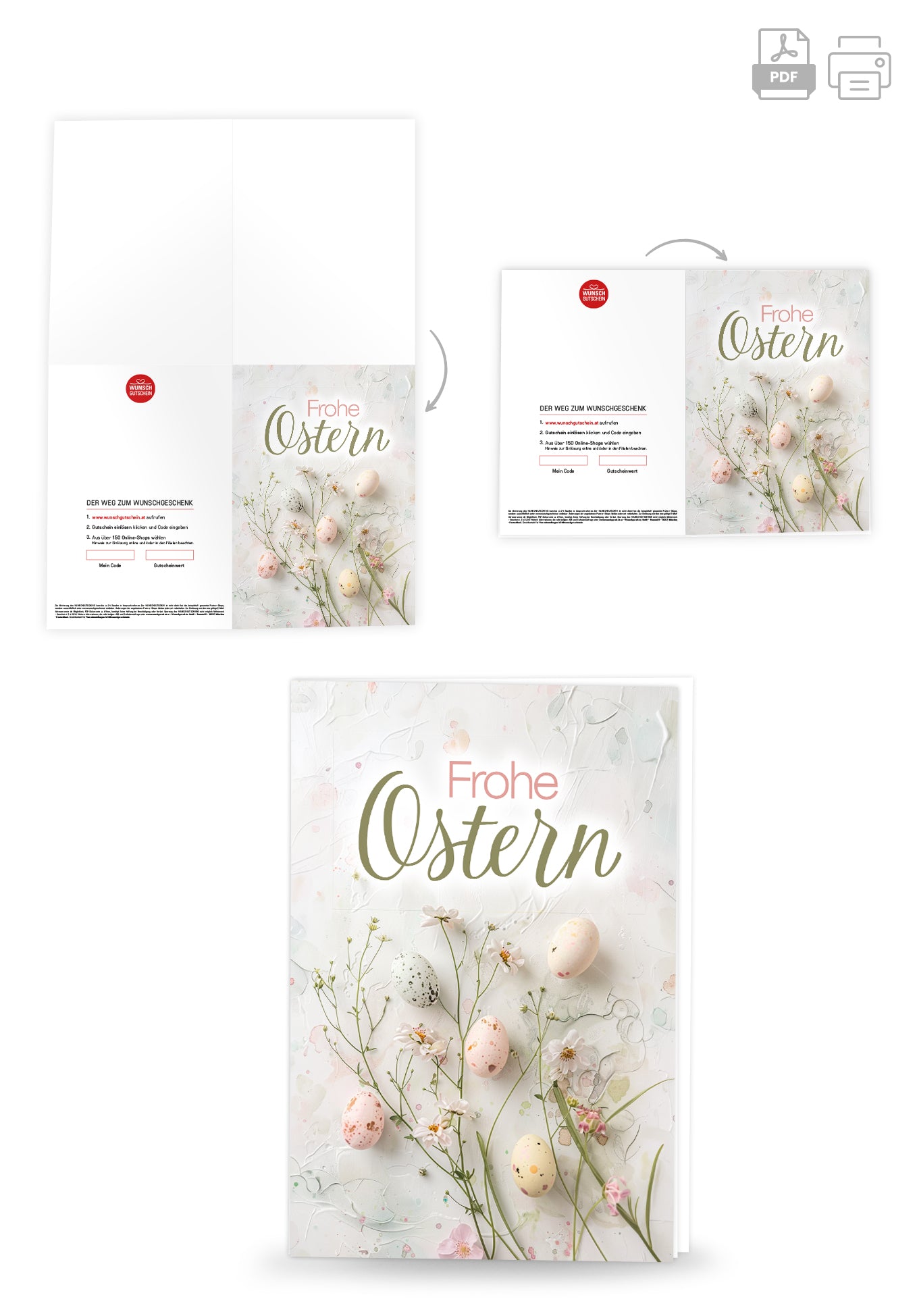 Frohe Ostern - Eier und Blumen Pastel