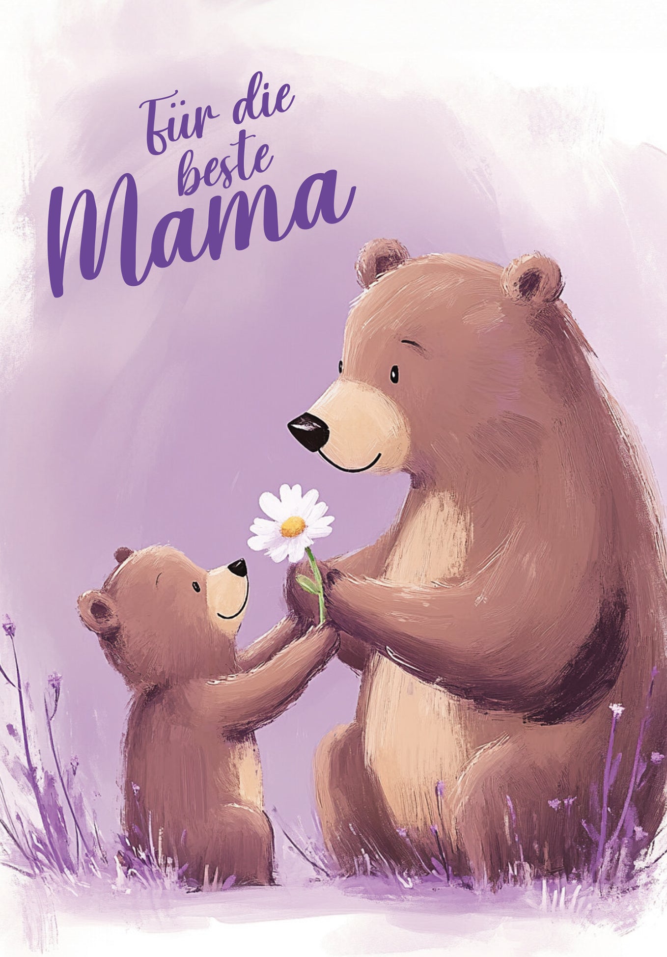 Für die beste Mama - Bären Lila