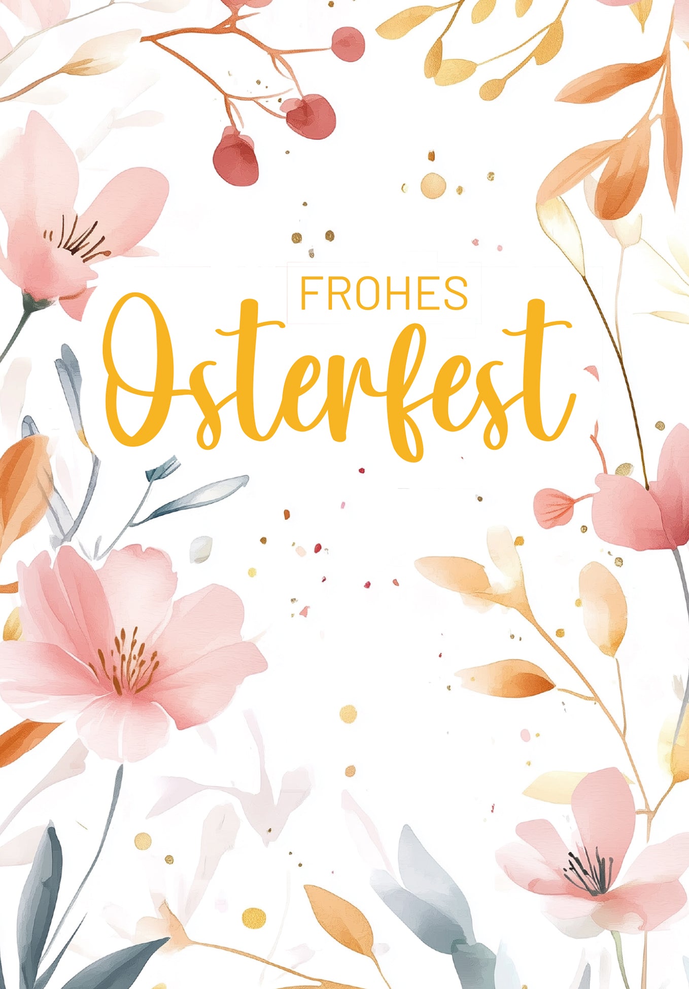 Frohes Osterfest - Aquarellblumen Rosa