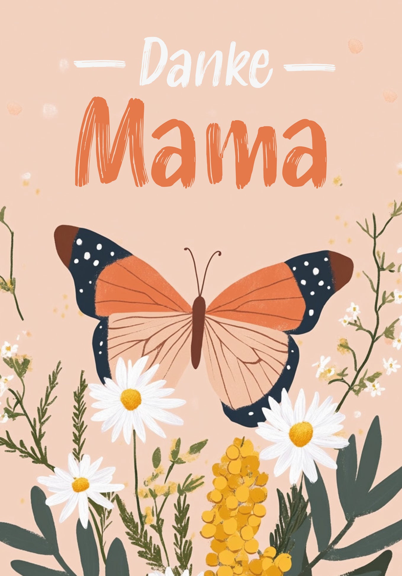 Danke Mama - Schmetterling Orange (Gutscheinwert)