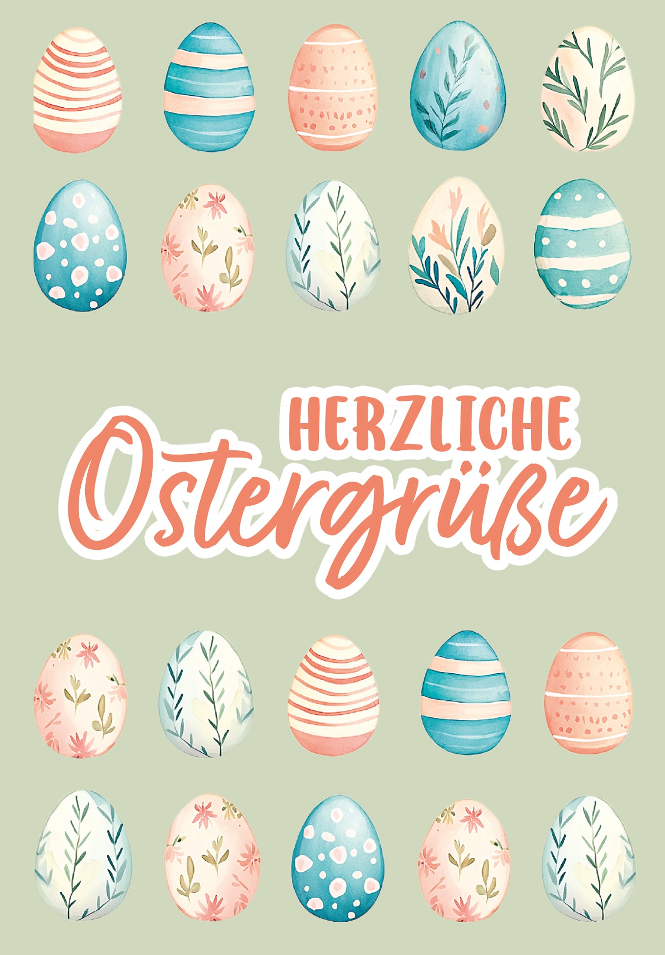 Herzliche Ostergrüße - Eiermuster Grün