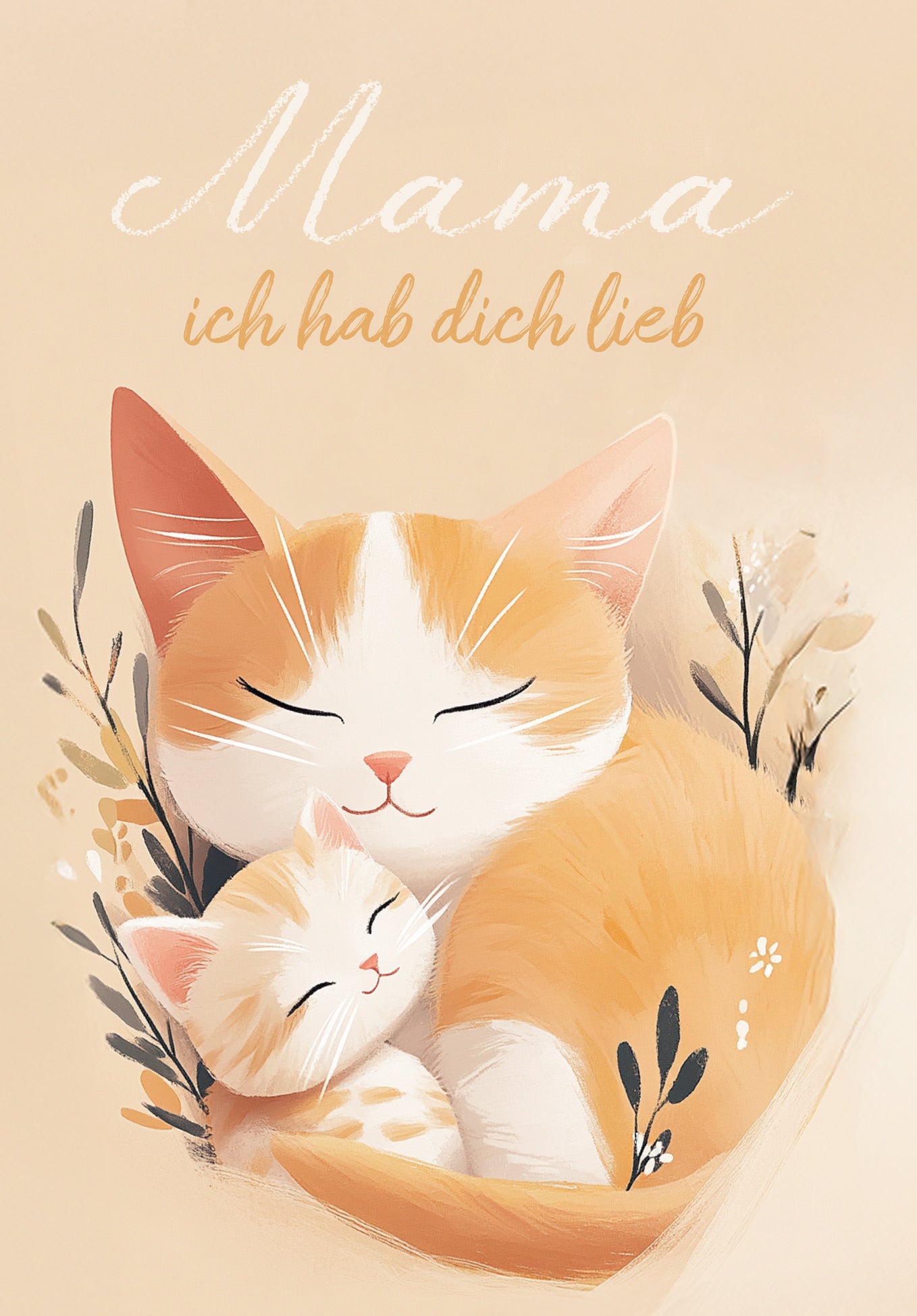 Mama hab dich lieb - Katzen Orange