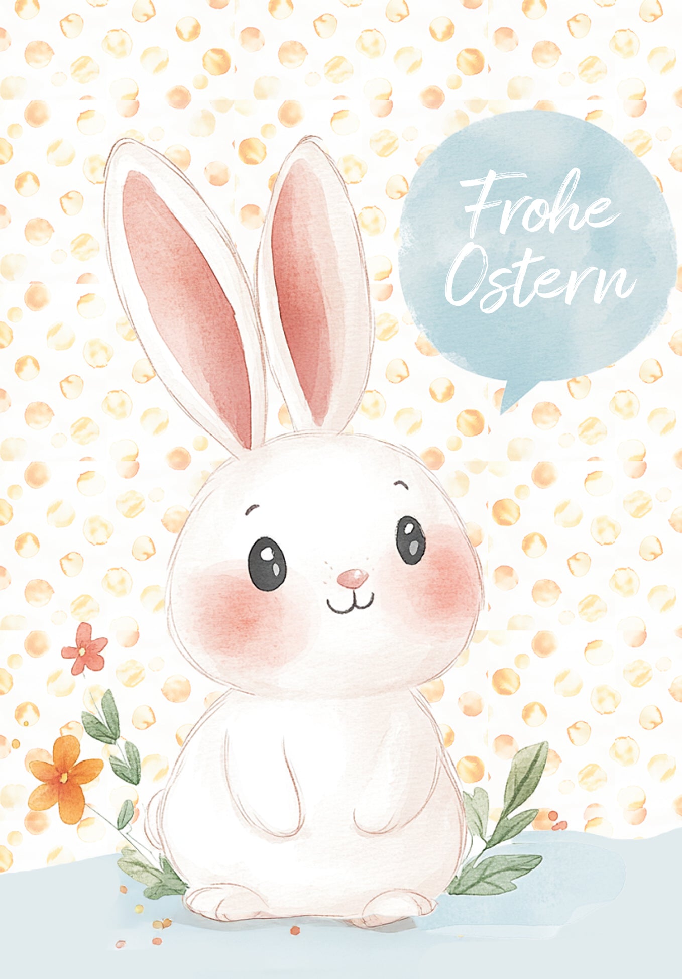 Frohe Ostern - Hase Sprechblase