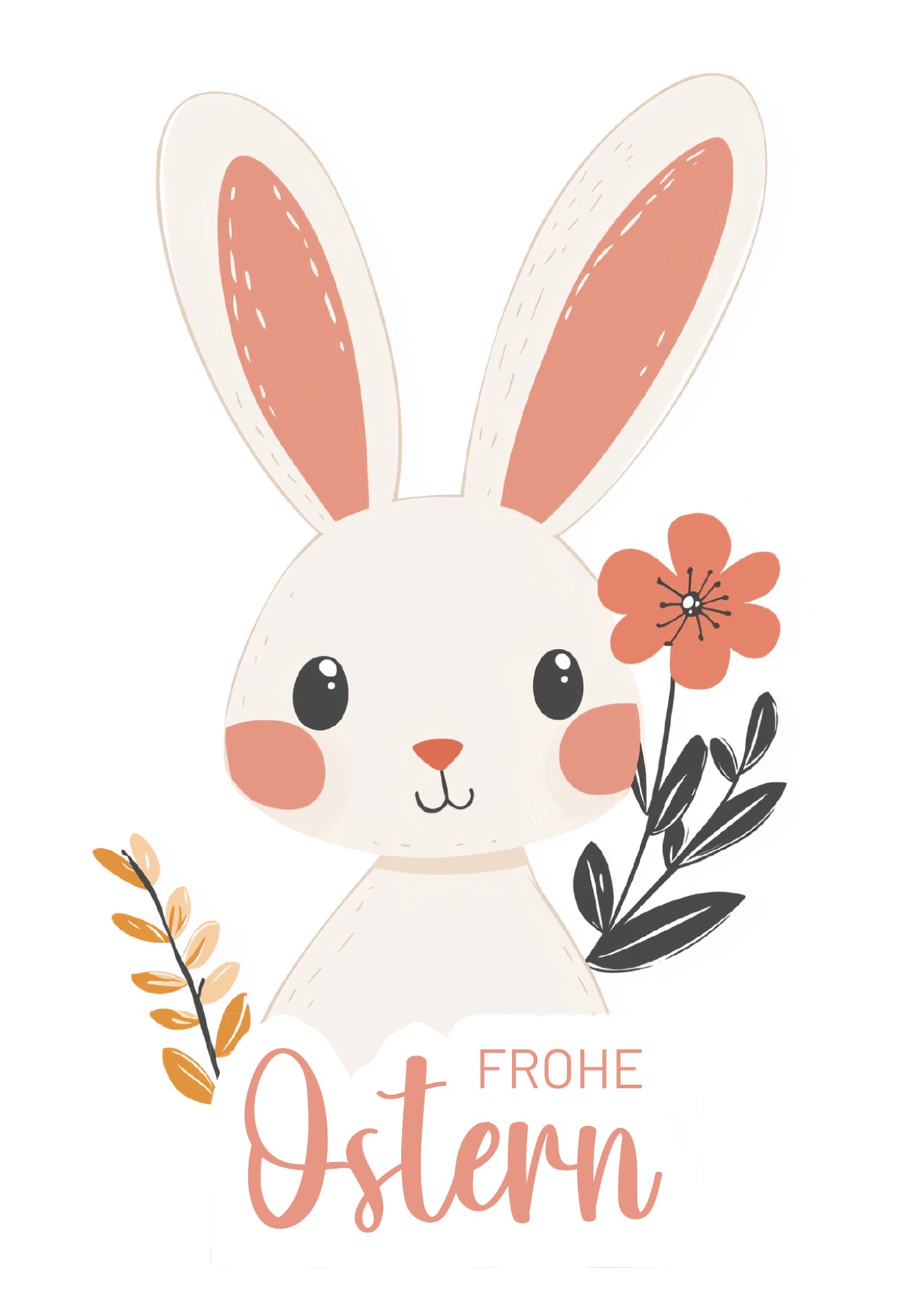 Frohe Ostern - Hase Weiß