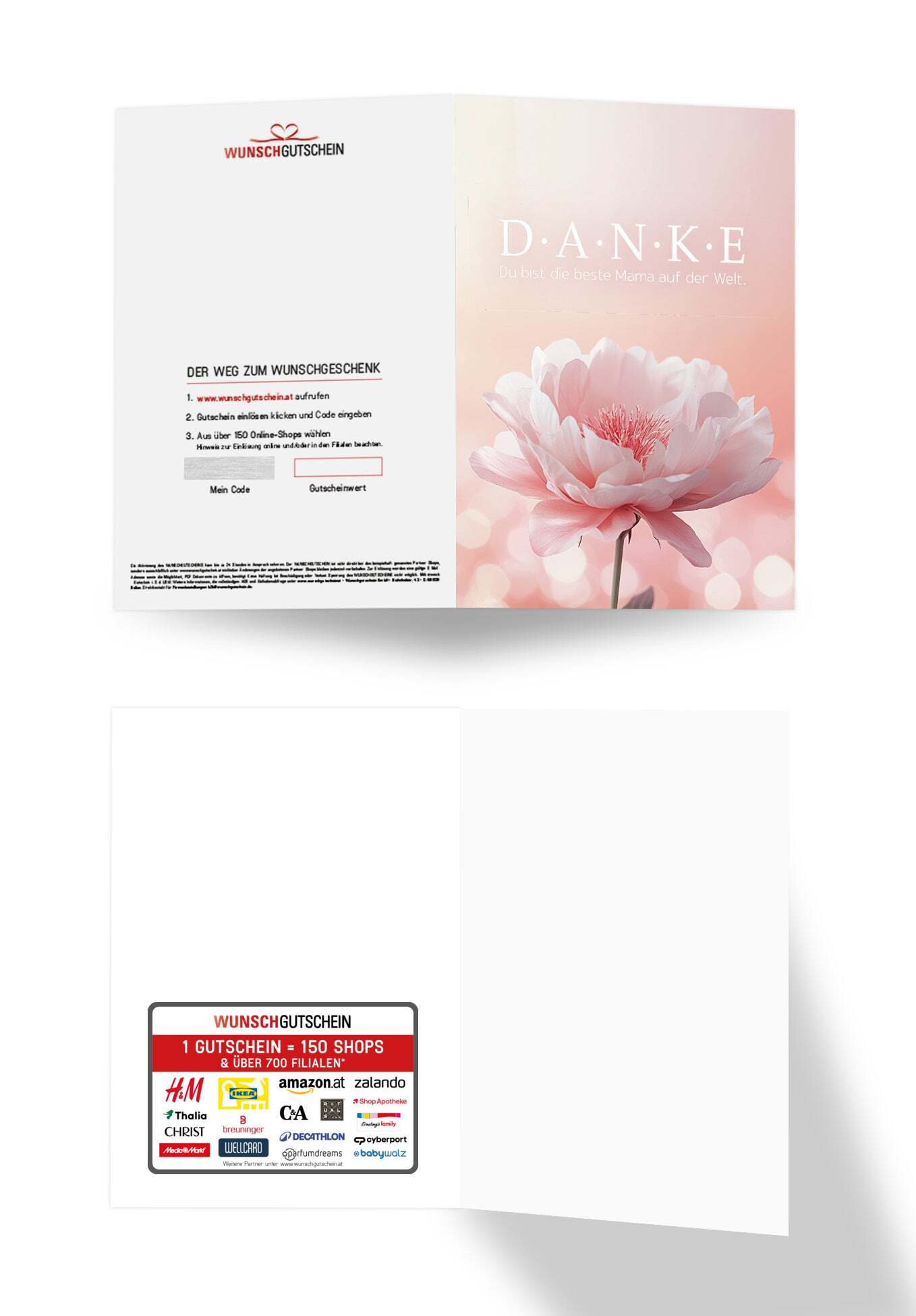 Danke Mama - Blume Rosa (Gutscheinwert)