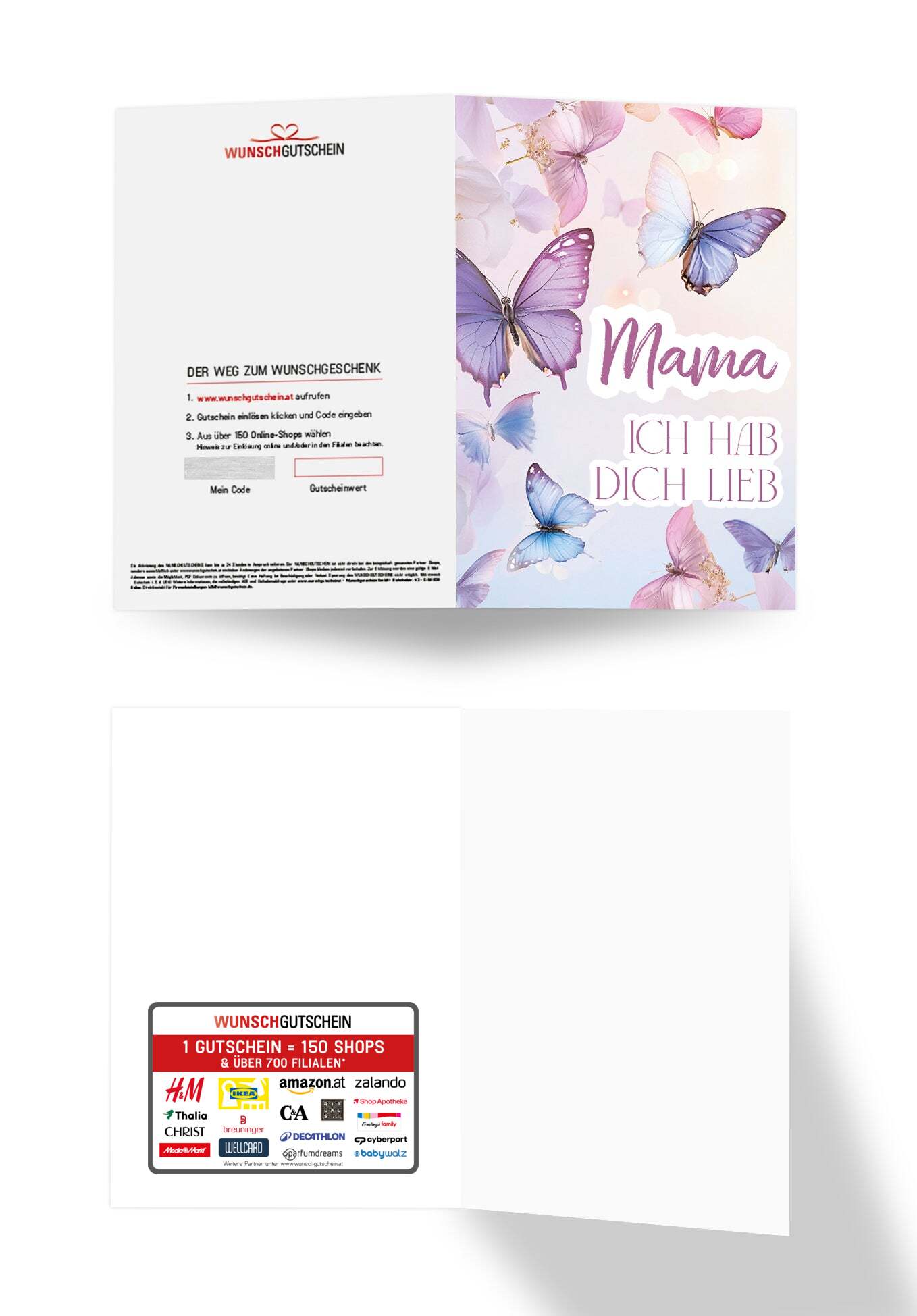 Mama hab dich lieb - Schmetterlinge Lila