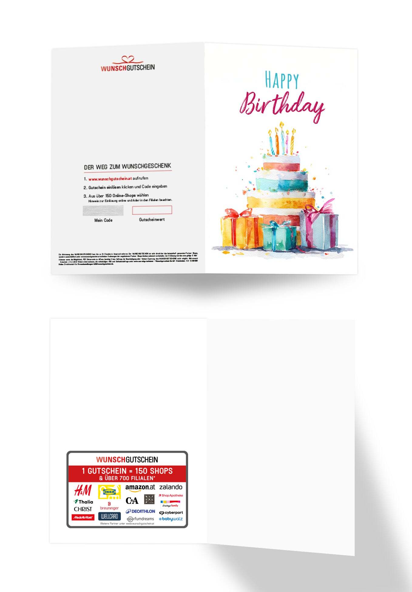 Happy Birthday - Torte Aquarell