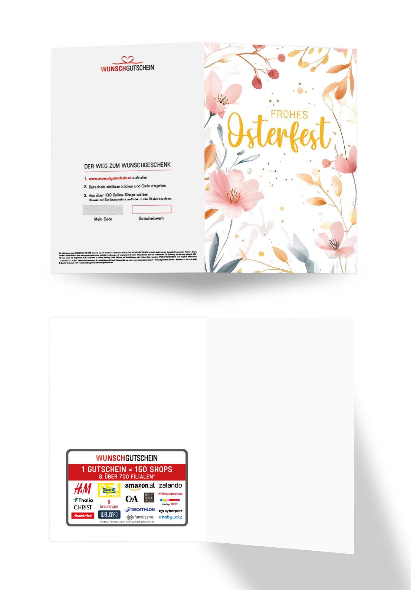 Frohes Osterfest - Aquarellblumen Rosa