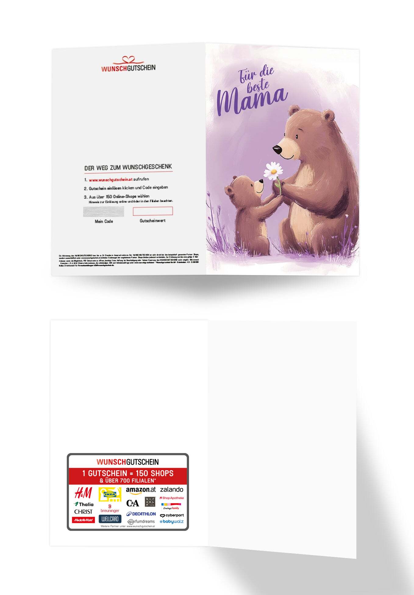 Für die beste Mama - Bären Lila