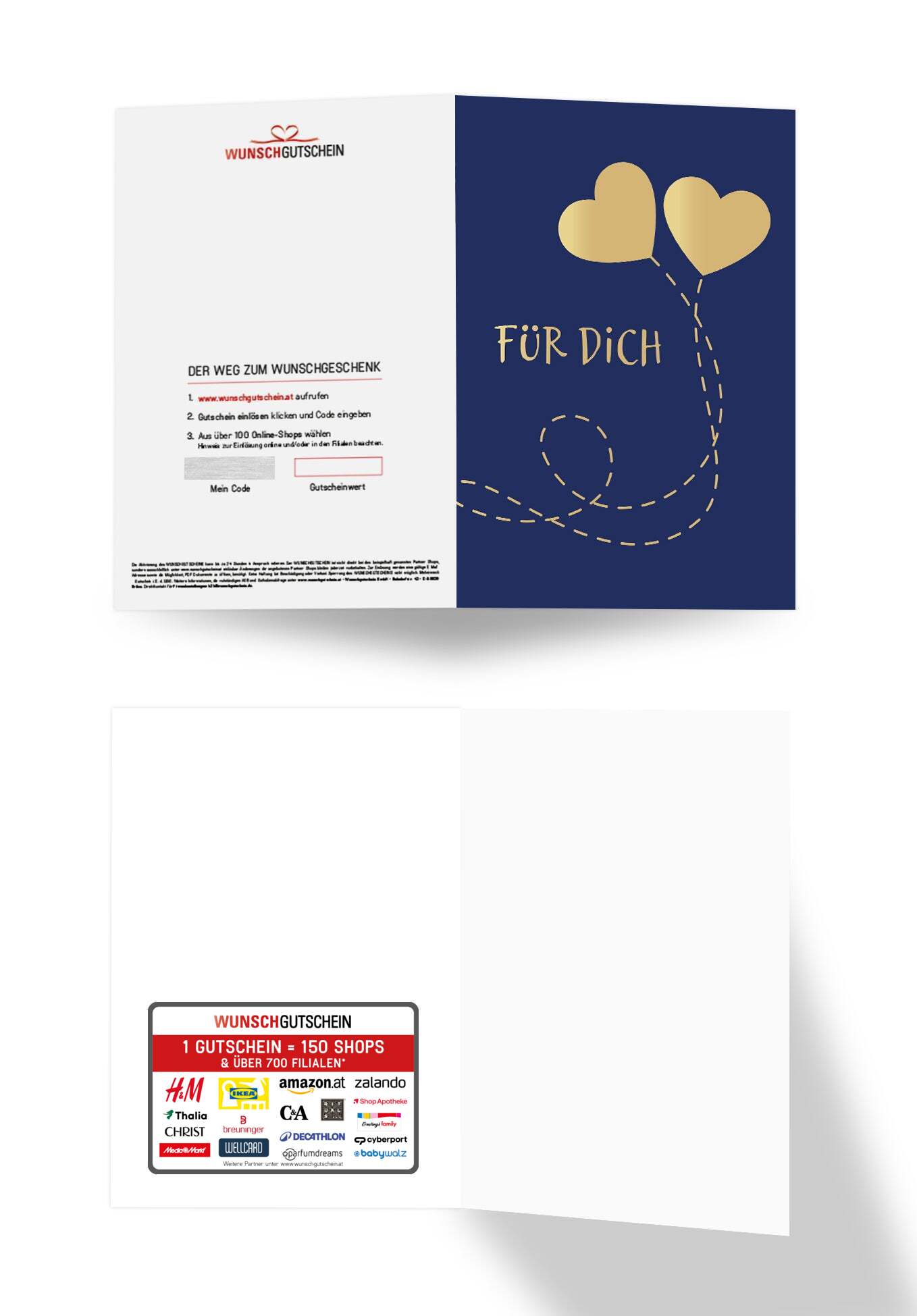 Für Dich - Herzen Blau Gold