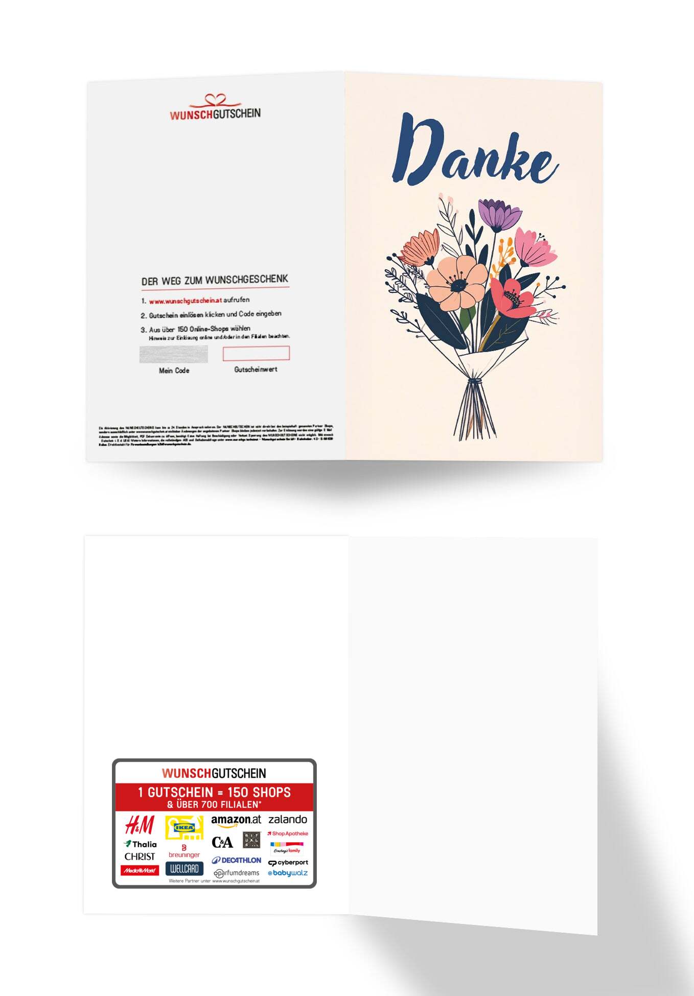 Danke - Blumenstrauß Beige (Gutscheinwert)