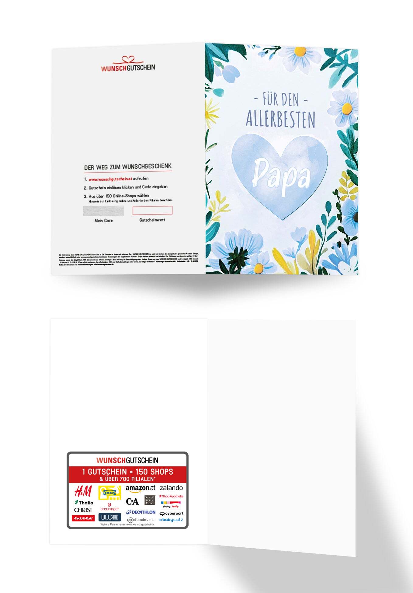Für den allerbesten Papa - Herz Blumen