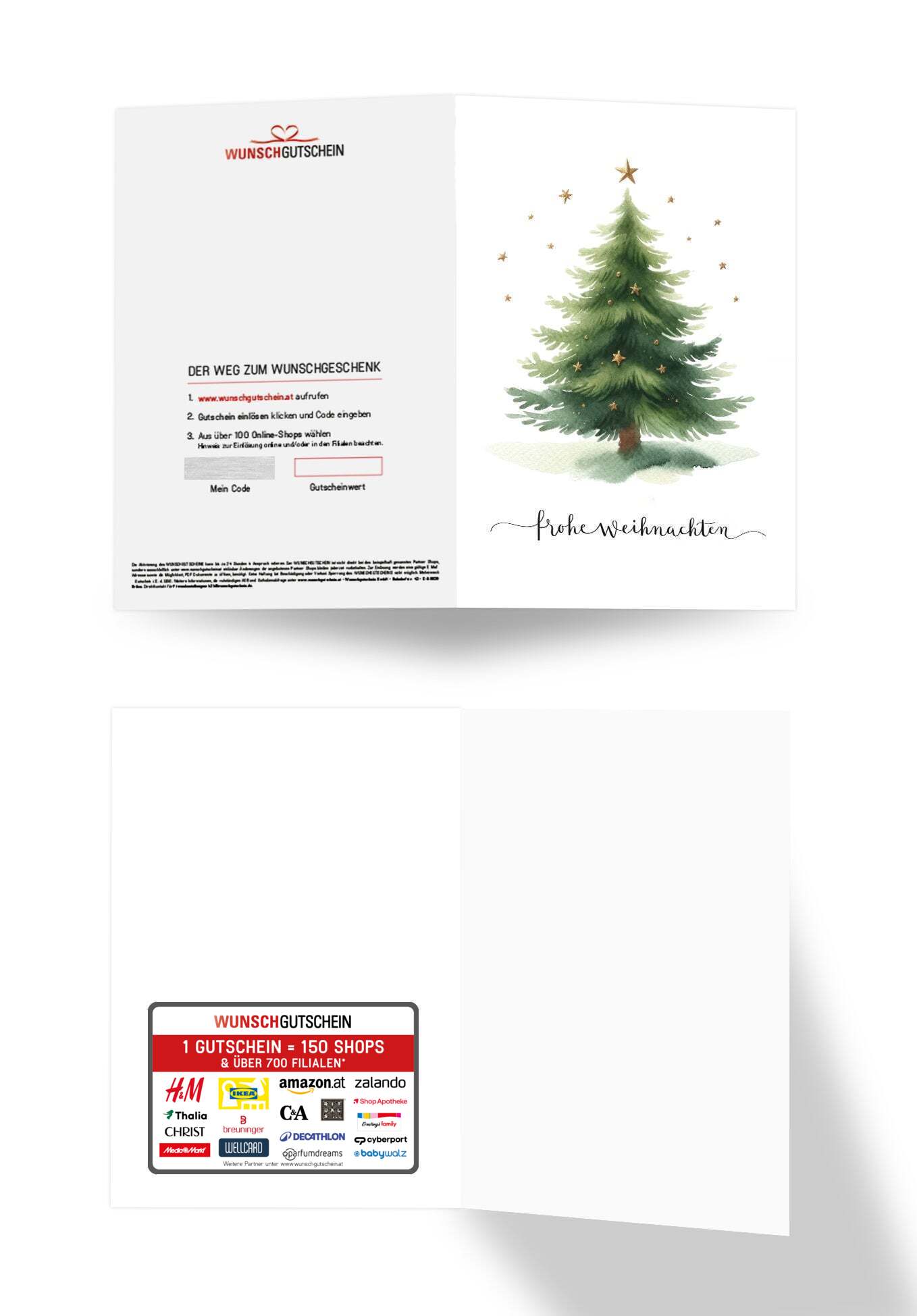 Frohe Weihnachen - Tannenbaum Sterne (Gutscheinwert)