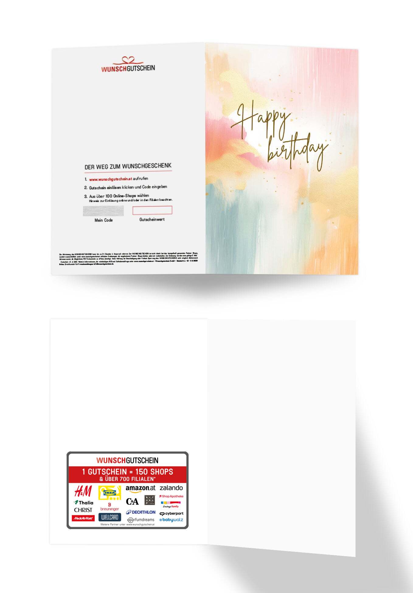 Happy Birthday - Aquarell bunt