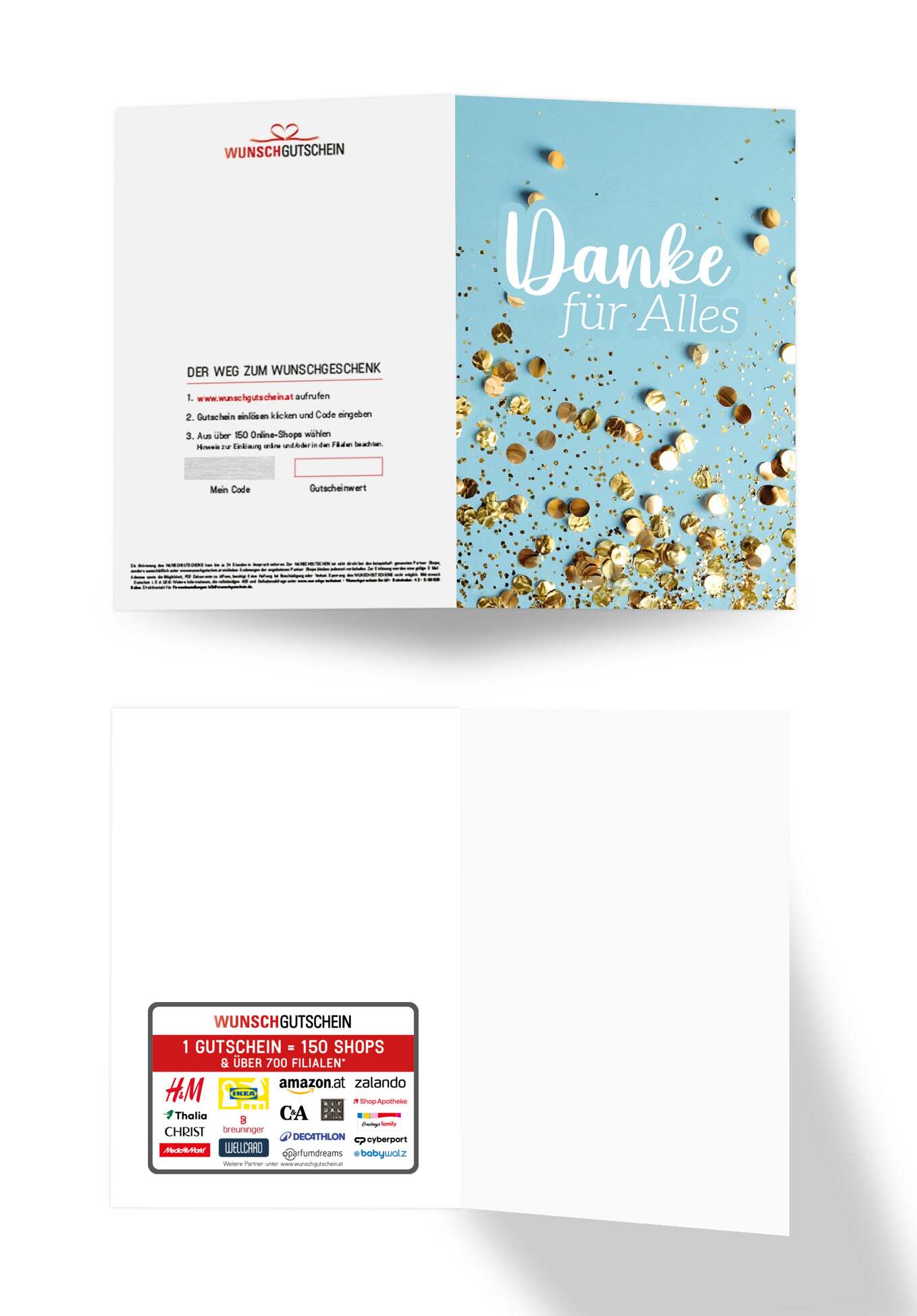 Danke für Alles - Konfetti Blau (Gutscheinwert)