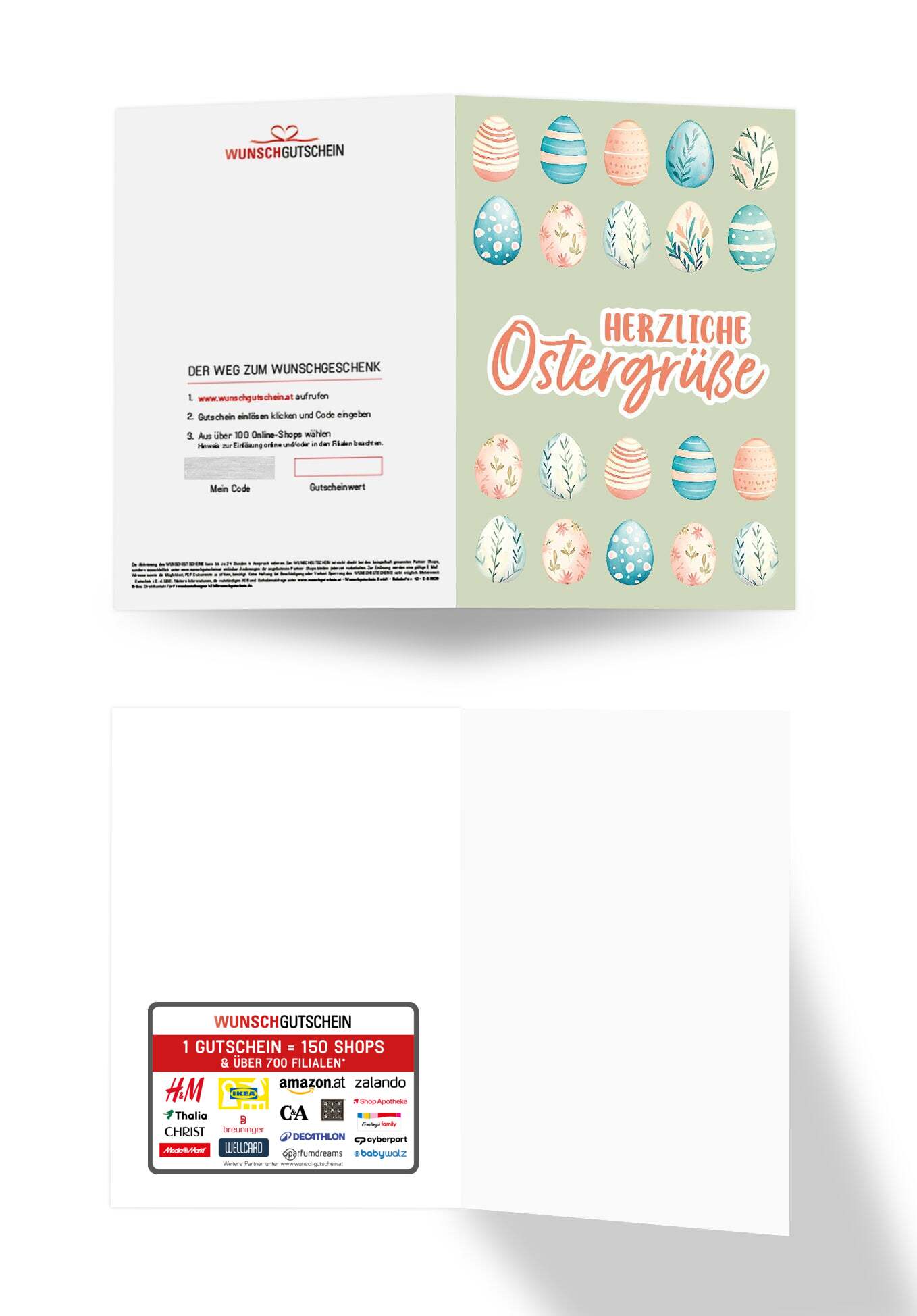 Herzliche Ostergrüße - Eiermuster Grün