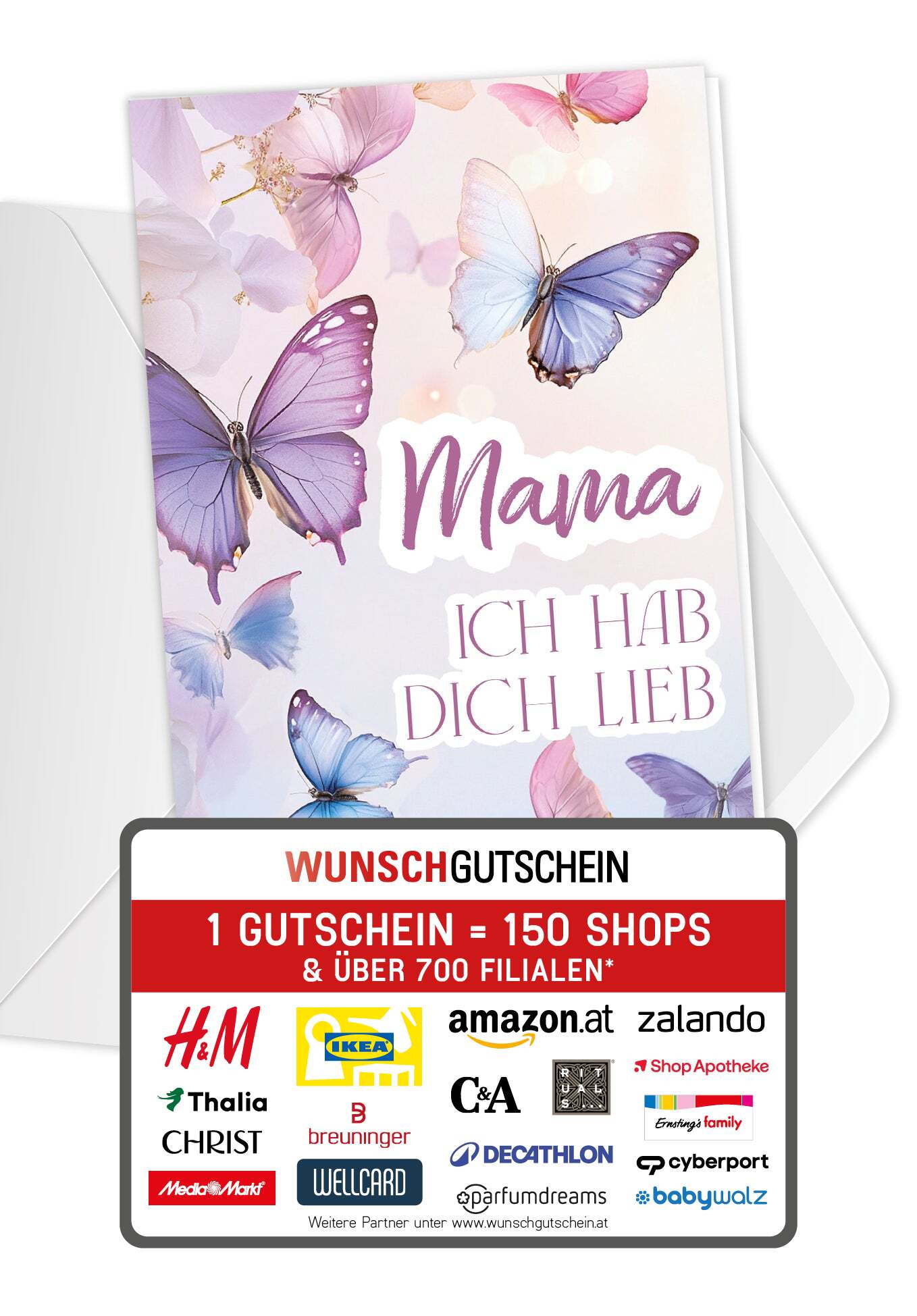 Mama hab dich lieb - Schmetterlinge Lila