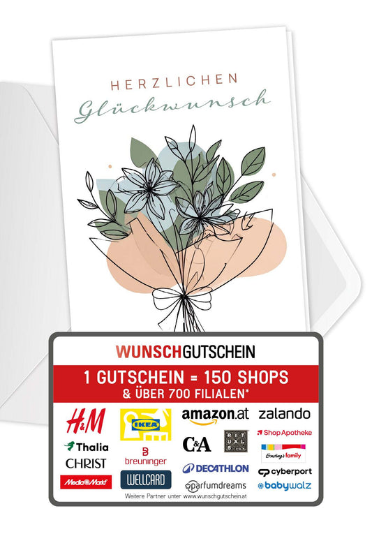 Herzlichen Glückwunsch - Blumenstrauß