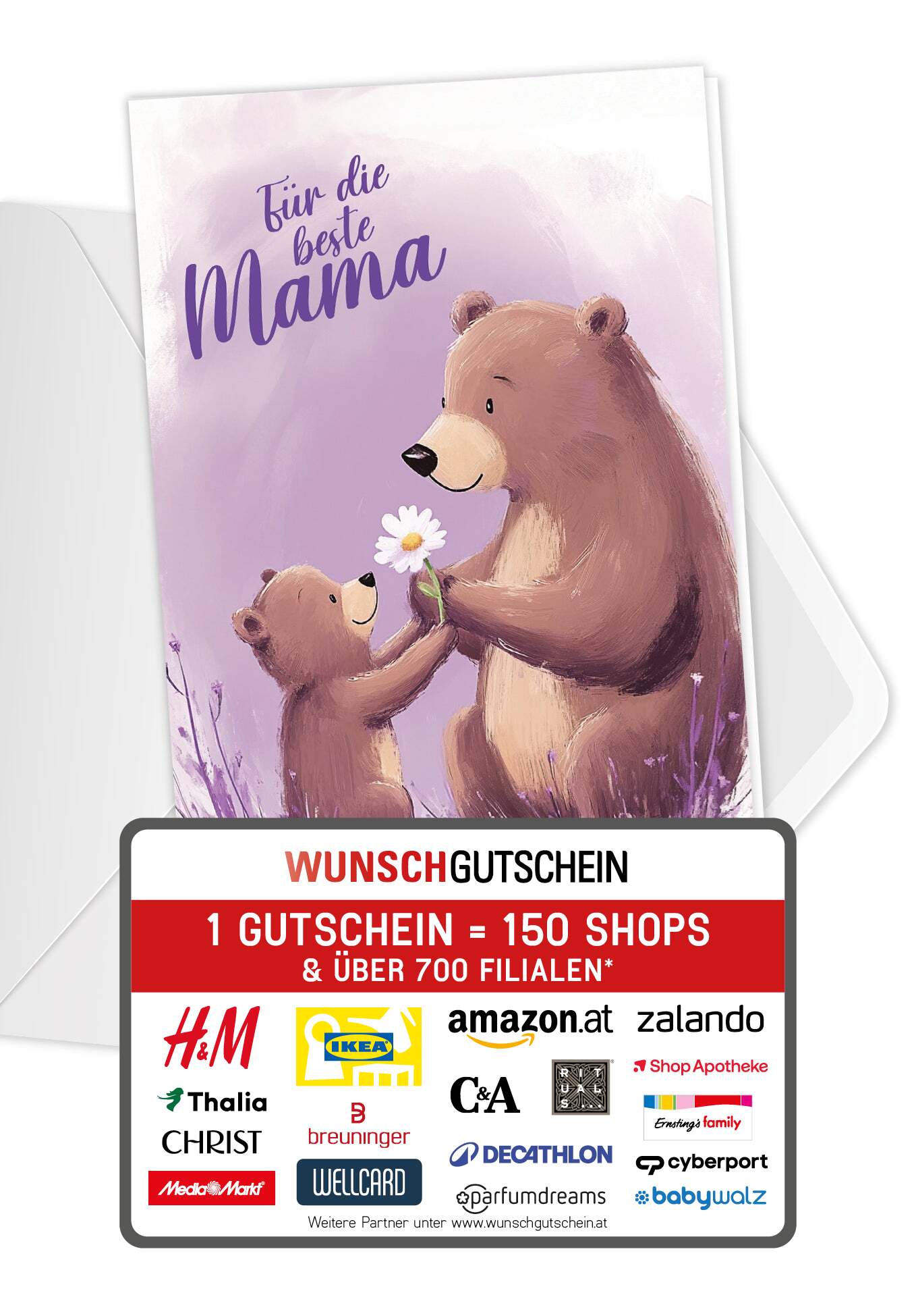 Für die beste Mama - Bären Lila
