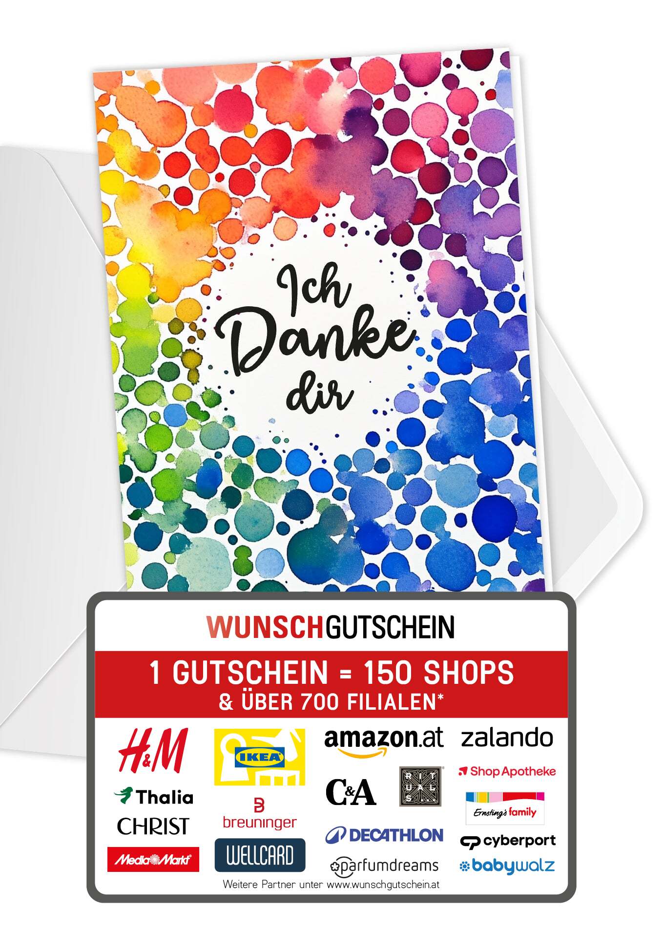 Ich danke dir - Punkte Bunt (Gutscheinwert)