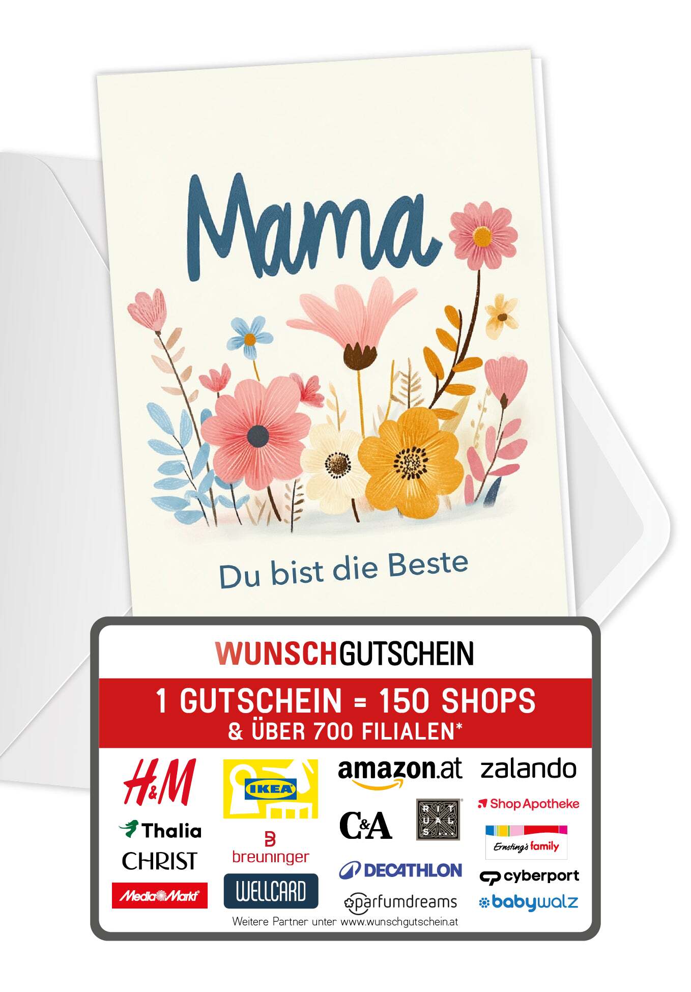 Mama du bist die Beste - Blumen Bunt