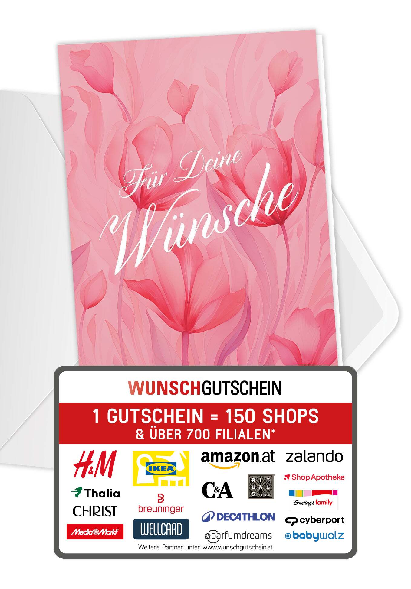 Für deine Wünsche - Pink Blumen