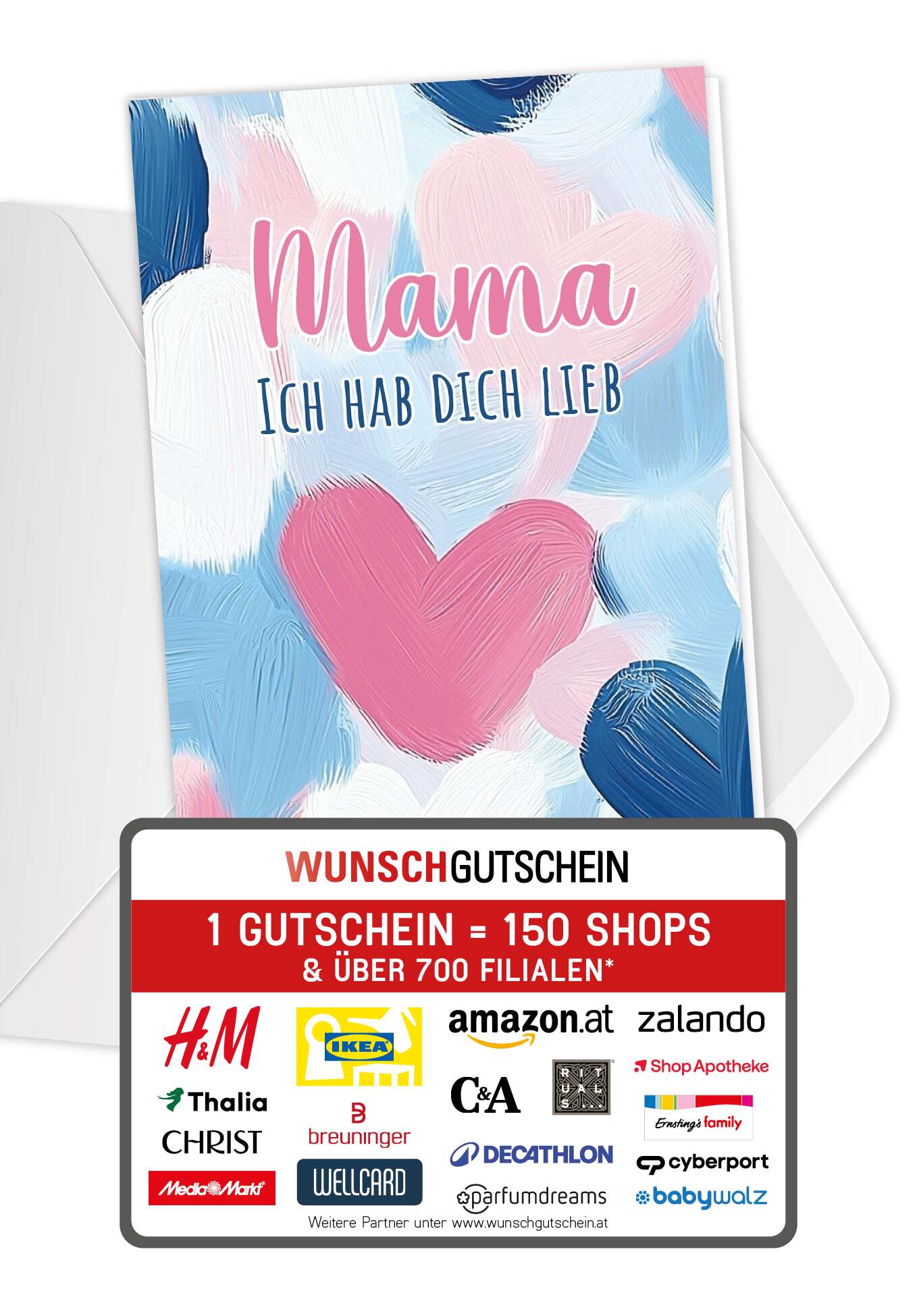 Mama hab dich lieb - Herzmuster Gemalt