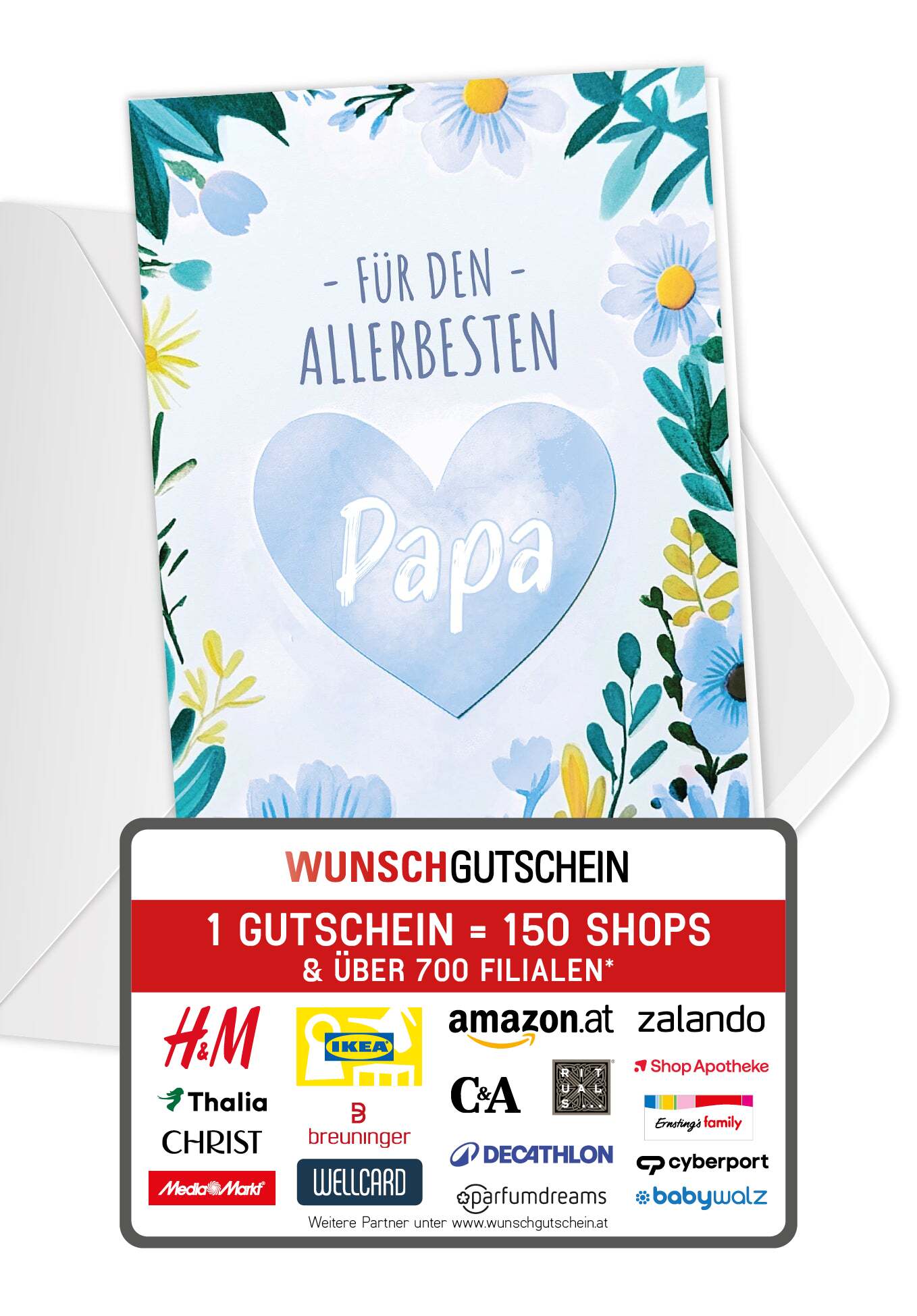 Für den allerbesten Papa - Herz Blumen