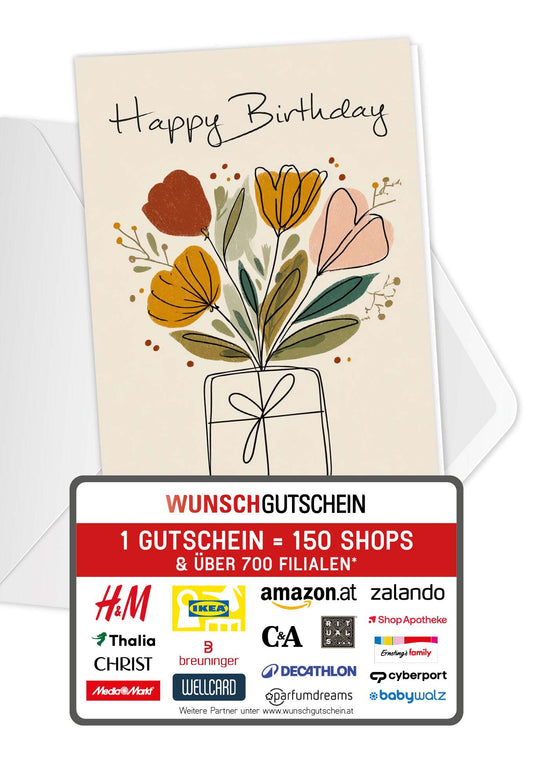 Happy Birthday - Geschenk Blumen