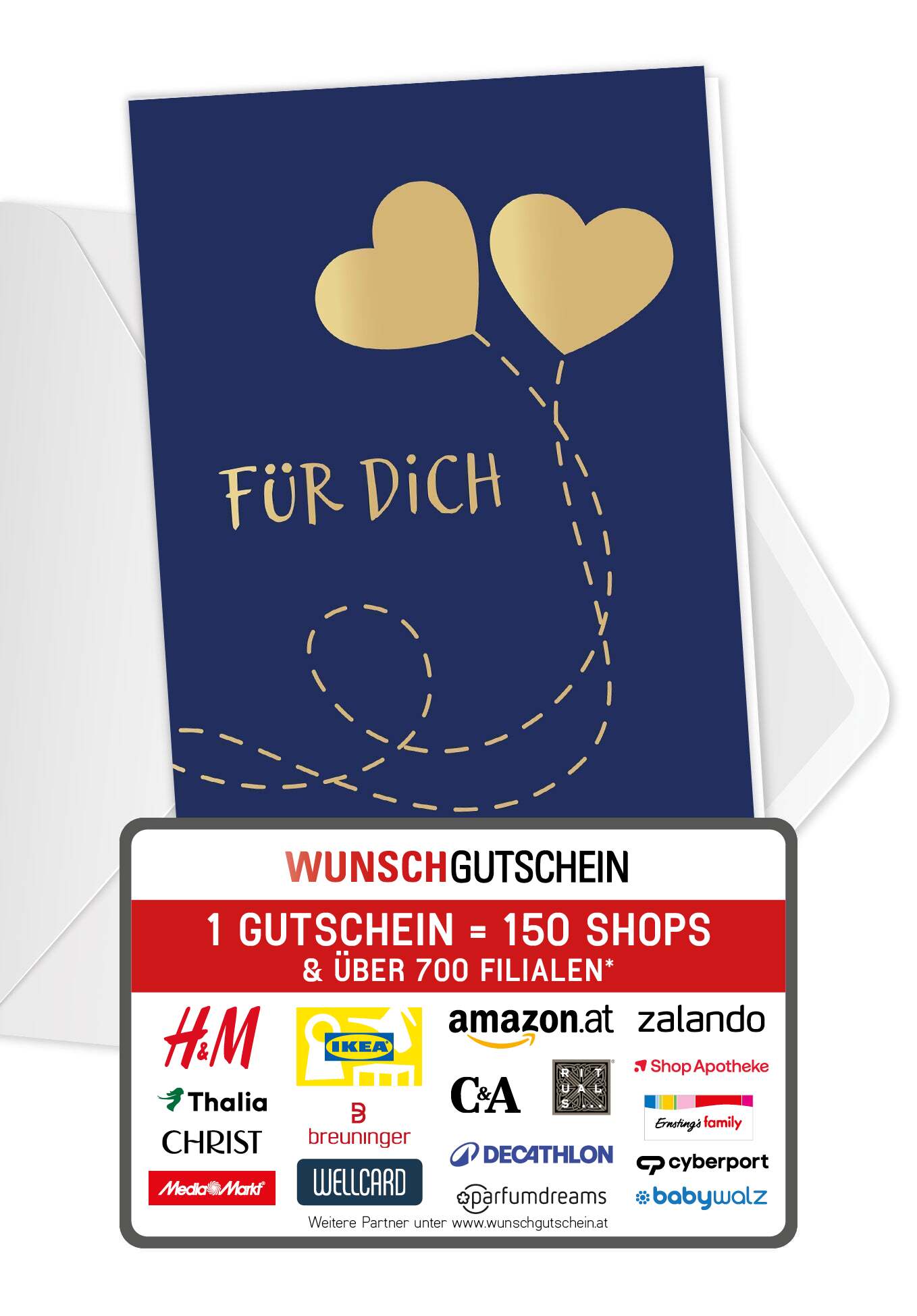 Für Dich - Herzen Blau Gold