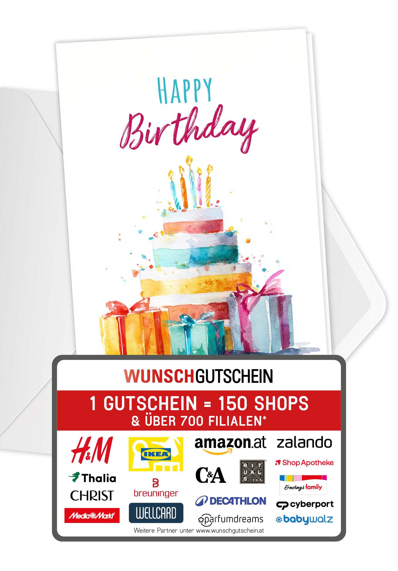 Happy Birthday - Torte Aquarell