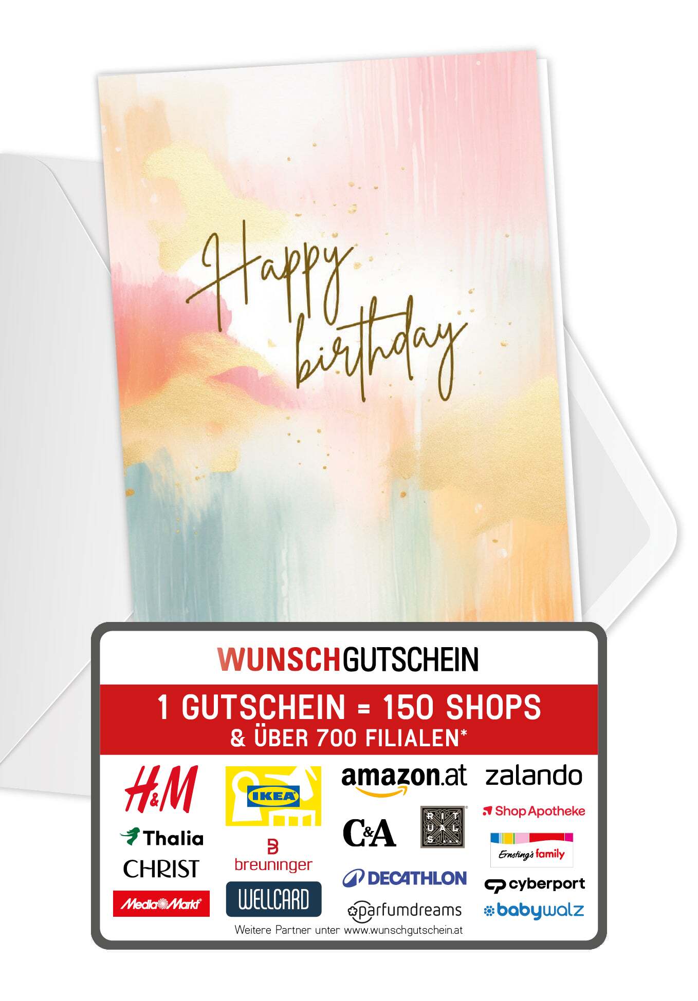 Happy Birthday - Aquarell bunt