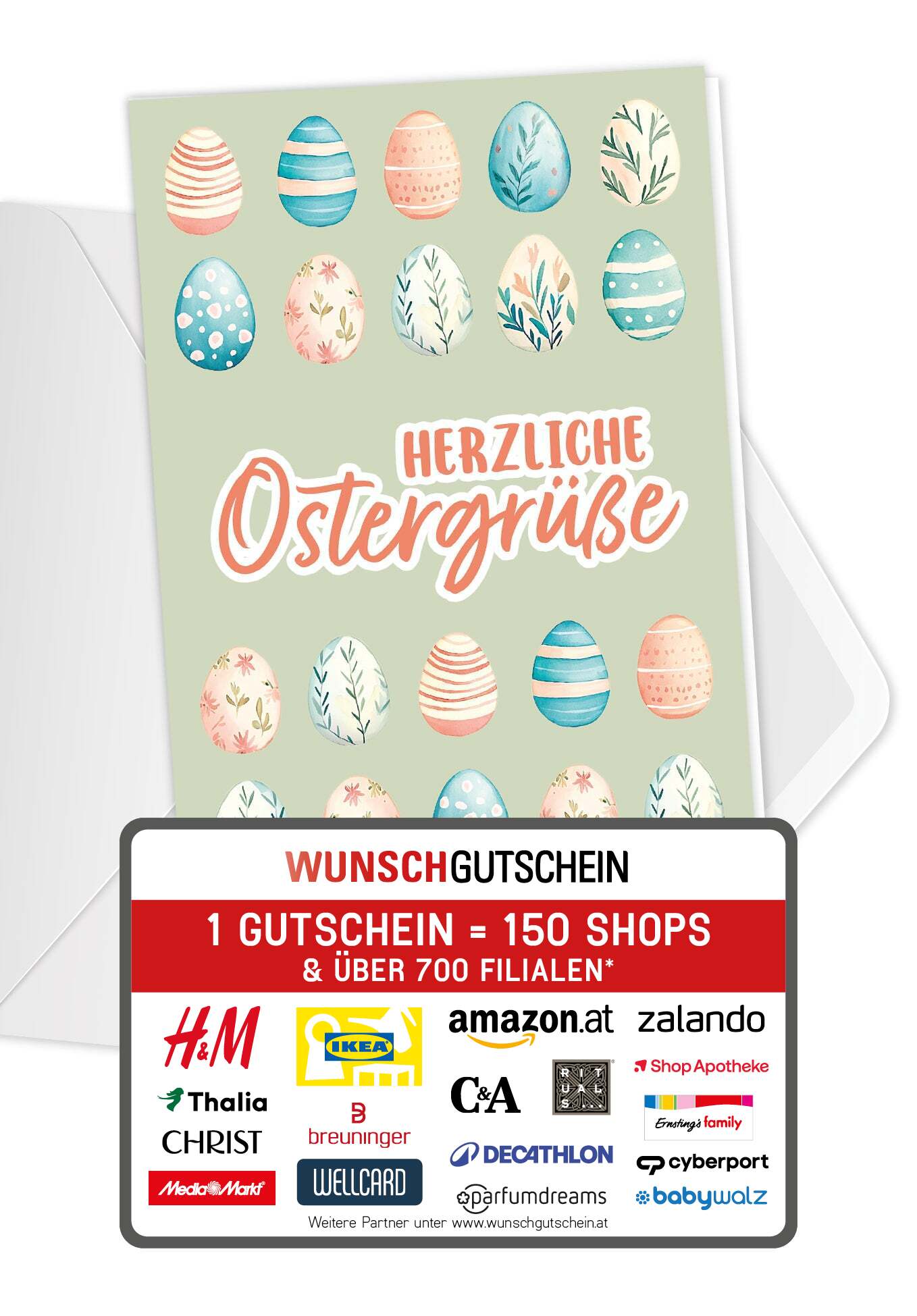 Herzliche Ostergrüße - Eiermuster Grün
