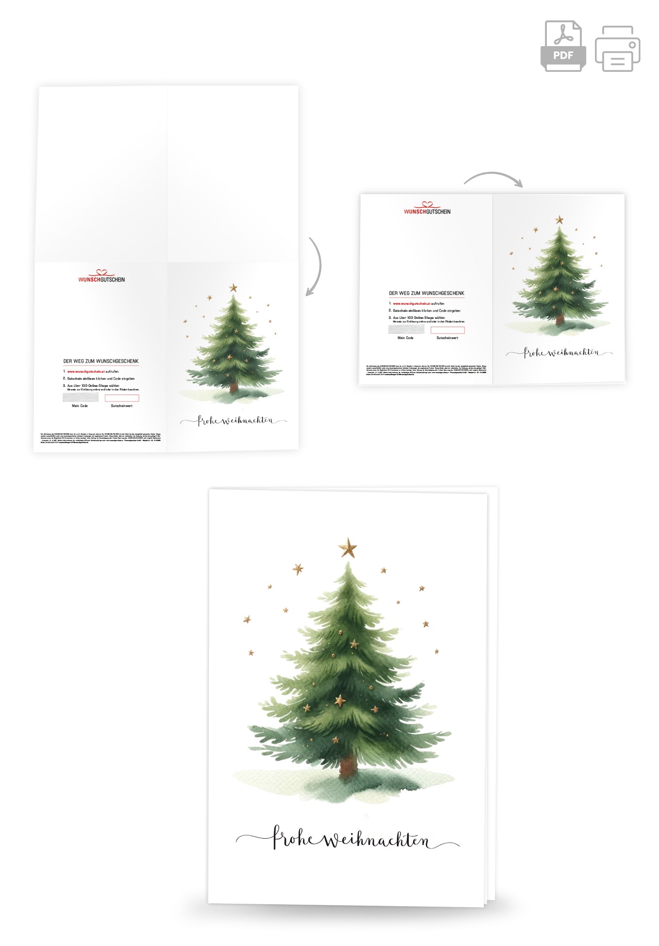 Frohe Weihnachen - Tannenbaum Sterne