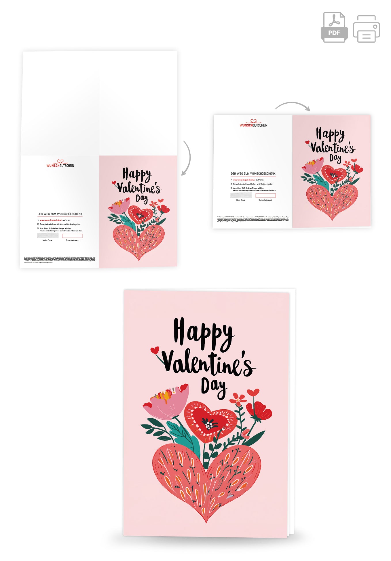 Happy Valentines Day - Herz und Blumen