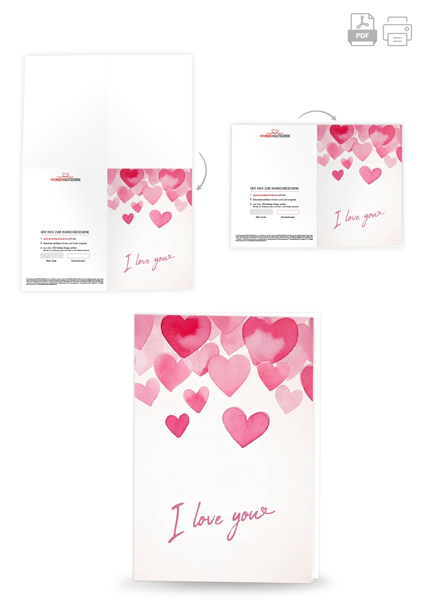 I Love You - Herzen Pink