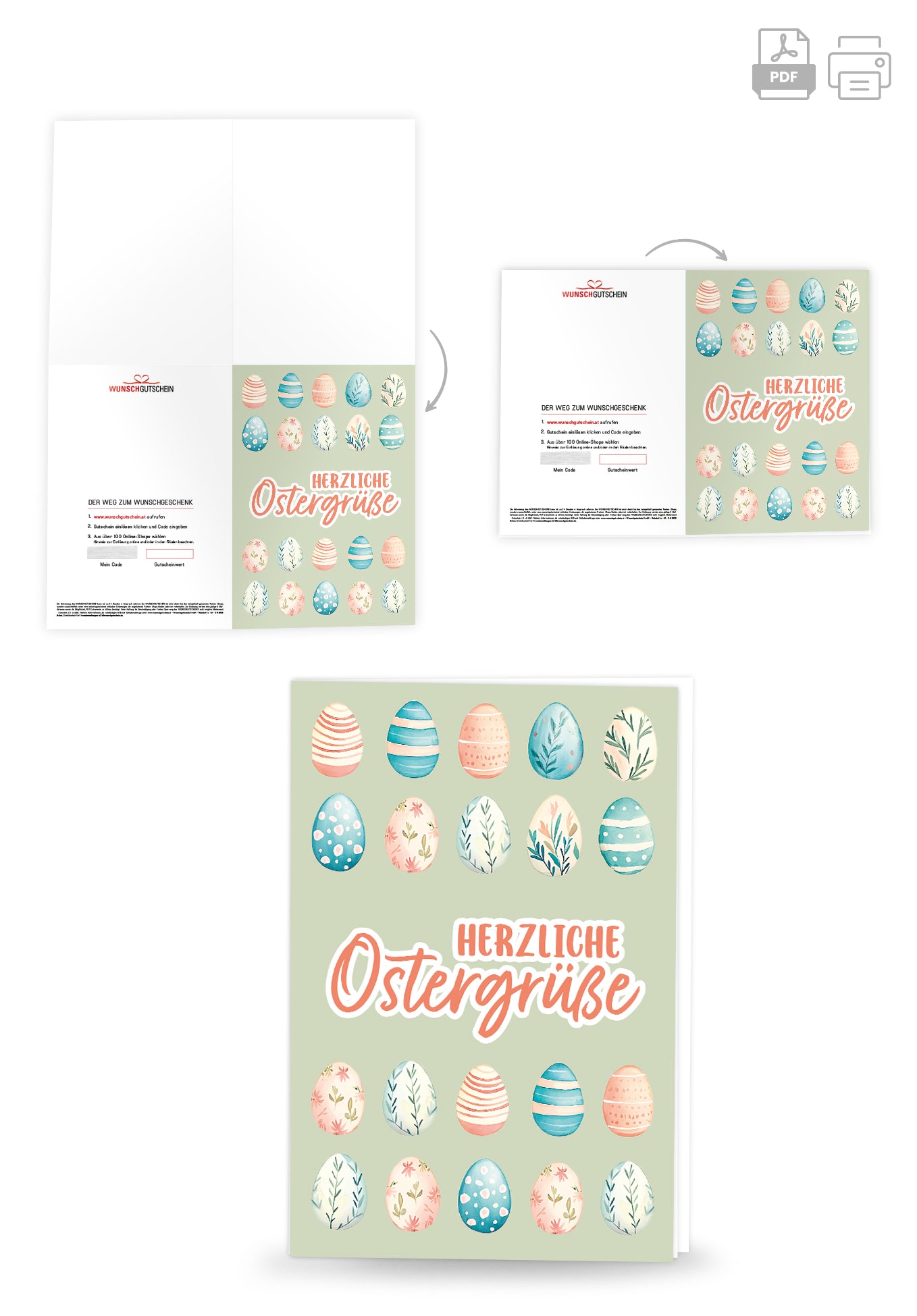 Herzliche Ostergrüße - Eiermuster Grün