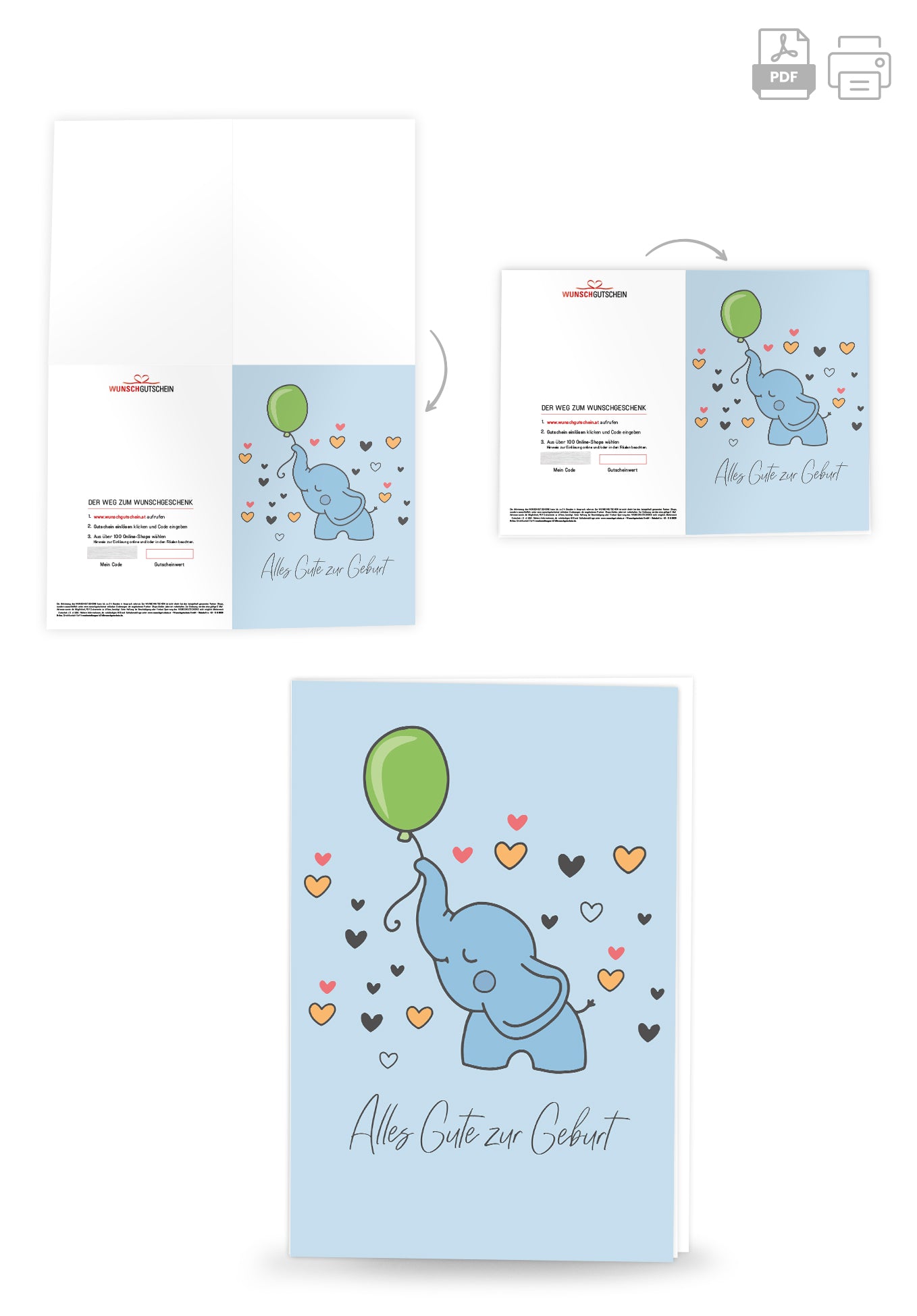 Alles Gute zur Geburt - Elefant